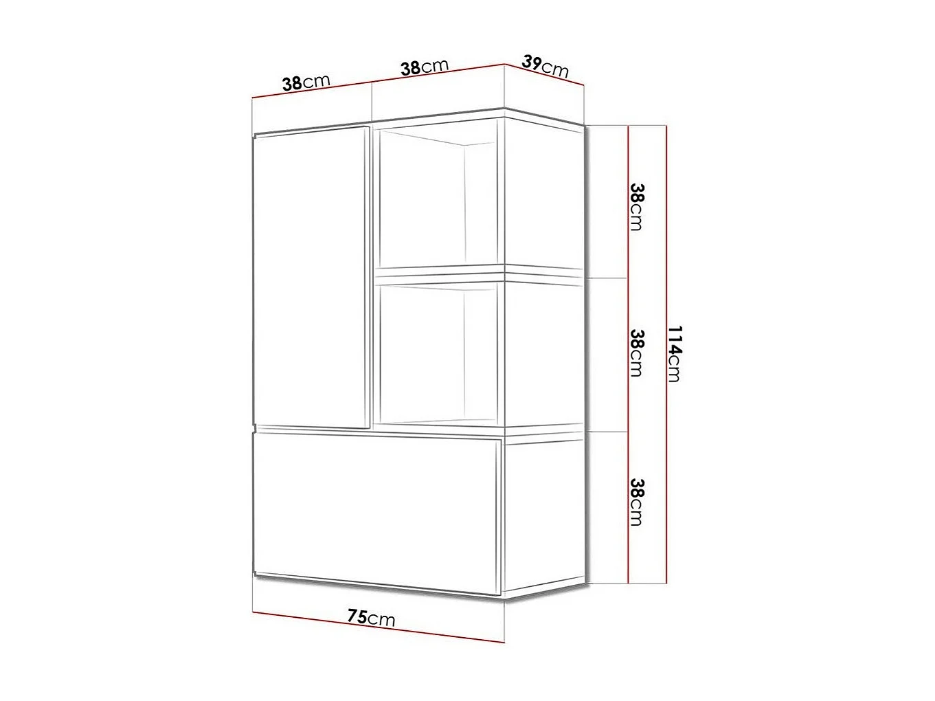 Ensemble d'armoires Corbele 122, Blanc, 114x75x39cm, MDF|Stratifié