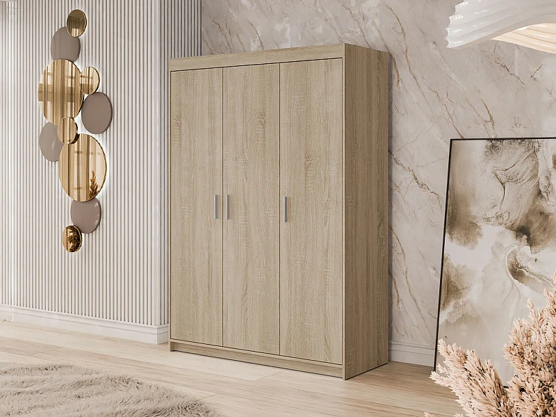 Armoire Novduni 101, Sonoma chêne, 191x133x53cm, Portes d'armoire: Avec des charnières