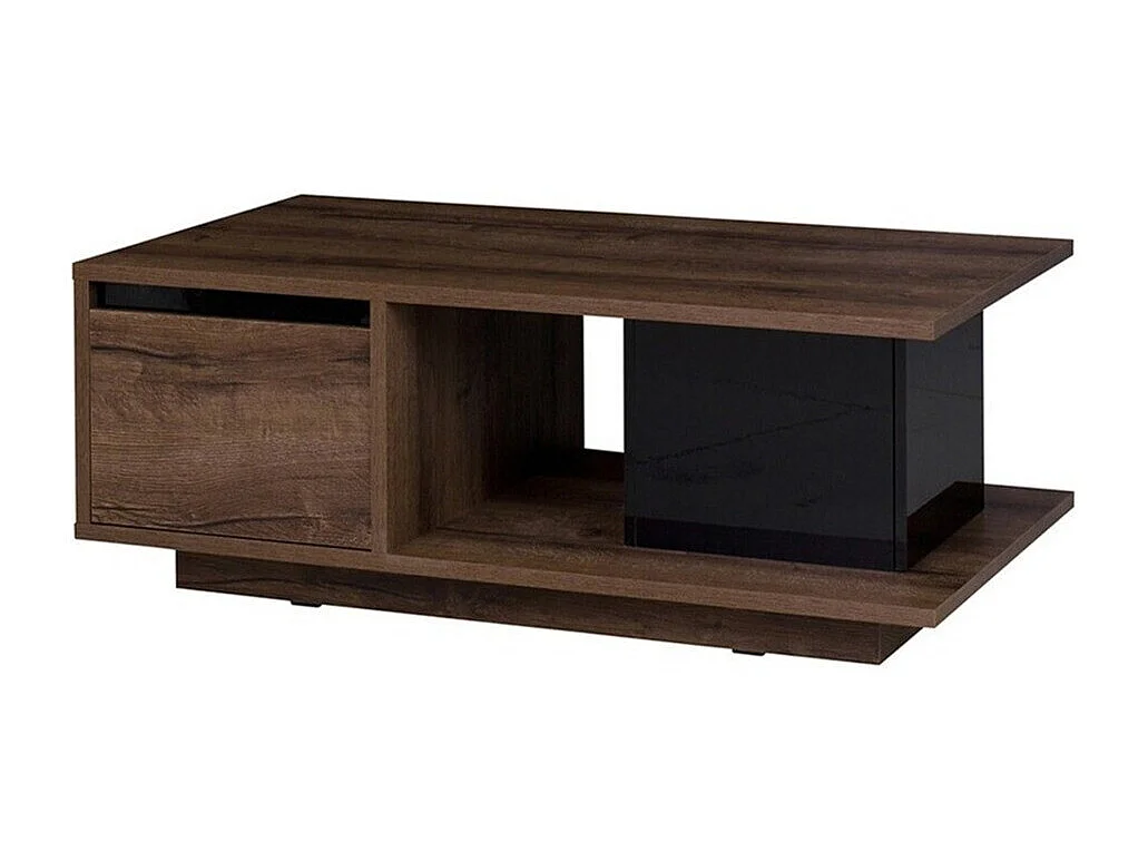 Table basse Fivelbo 103, Chêne du Monastery|Noir brillant, 46x65x120cm, Stratifié