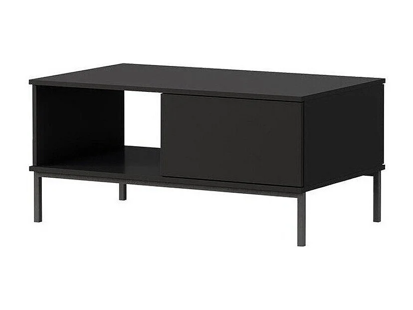 Table basse Lomsore 102, Noir, 47x60x100cm, Stratifié, Angulaire