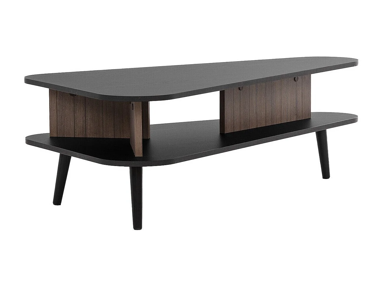 Table basse Livetre 102, Graphite|Bois sombre, 40x57x100cm, Stratifié, Angulaire
