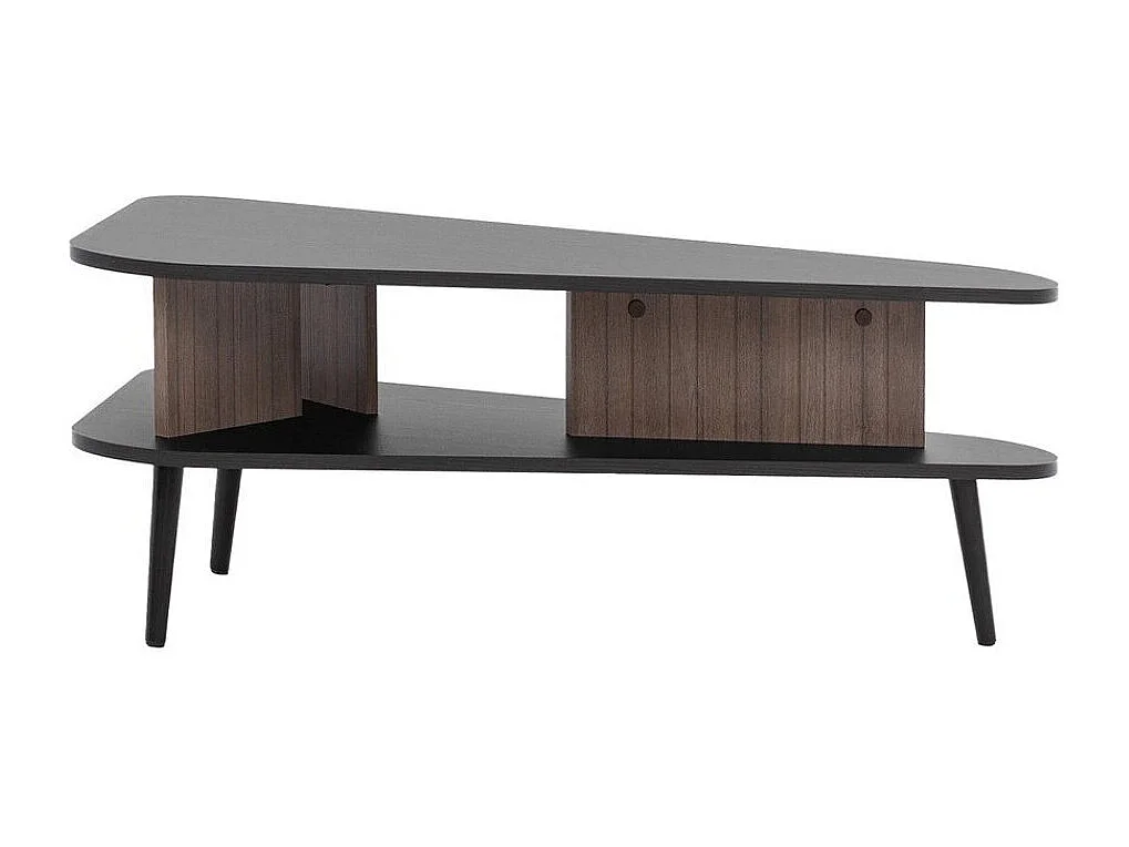 Table basse Livetre 102, Graphite|Bois sombre, 40x57x100cm, Stratifié, Angulaire