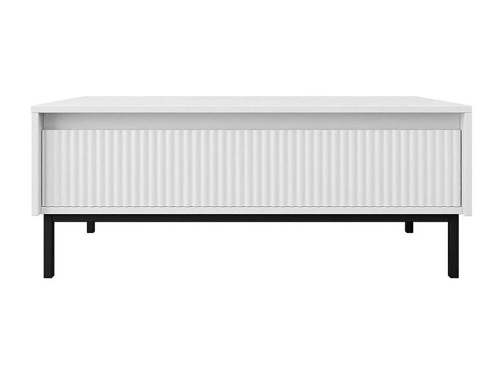 Table basse Comfivo Delruva 102, Blanc, 40x50x100cm, Stratifié, Angulaire