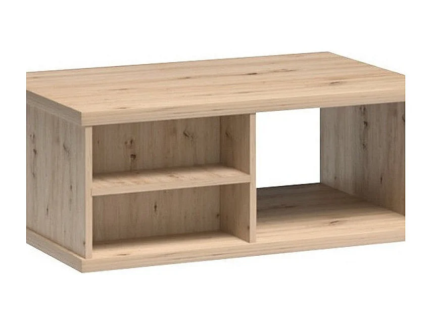 Table basse Venmava 107, Noir|Chêne Artisan, 36x58x90cm, Stratifié, Angulaire