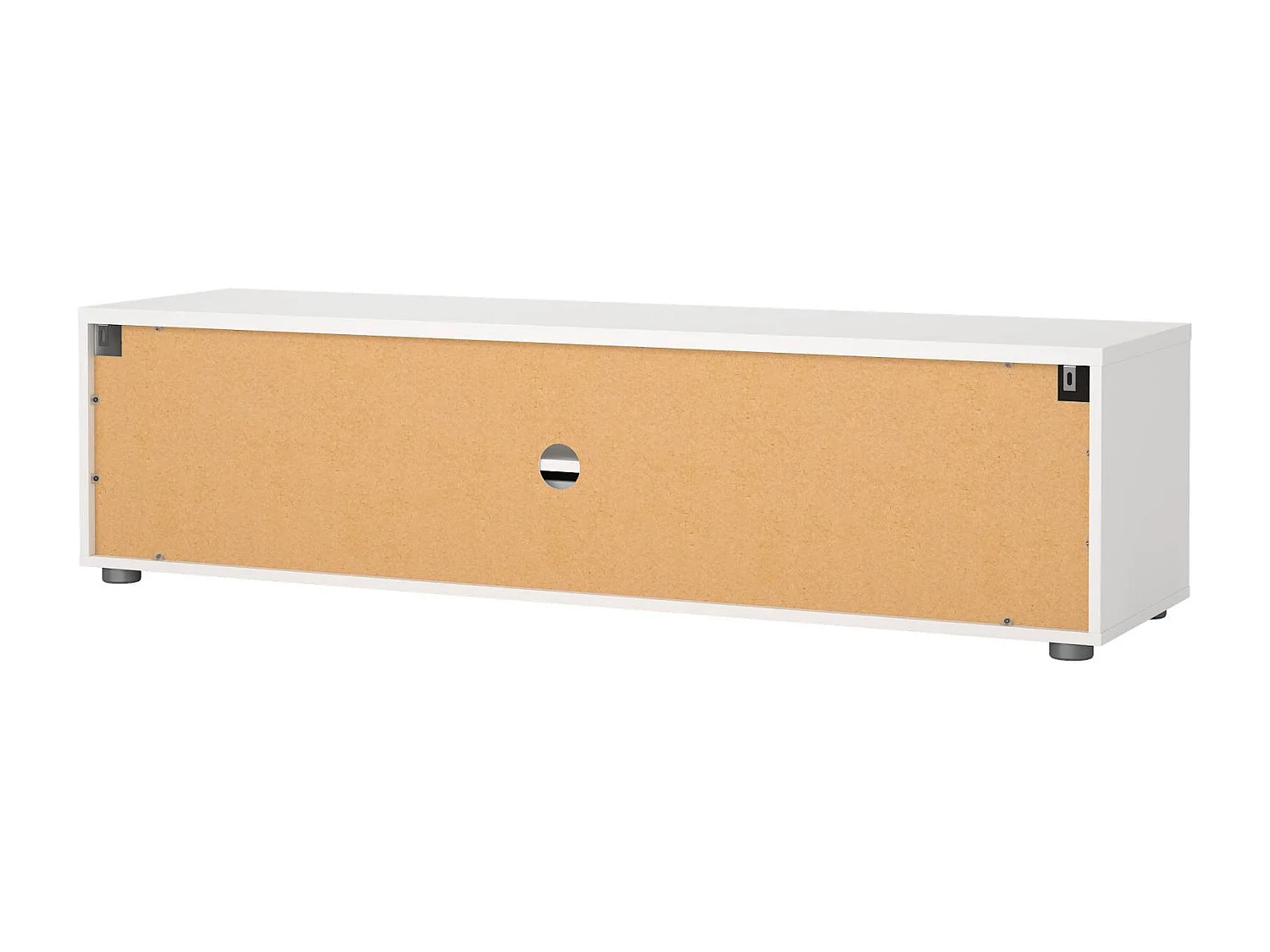 Meuble TV Dthorsb, Buffet de salon, Armoire basse pour TV, Base murale de rangement, 147x40 h38 cm, Blanc