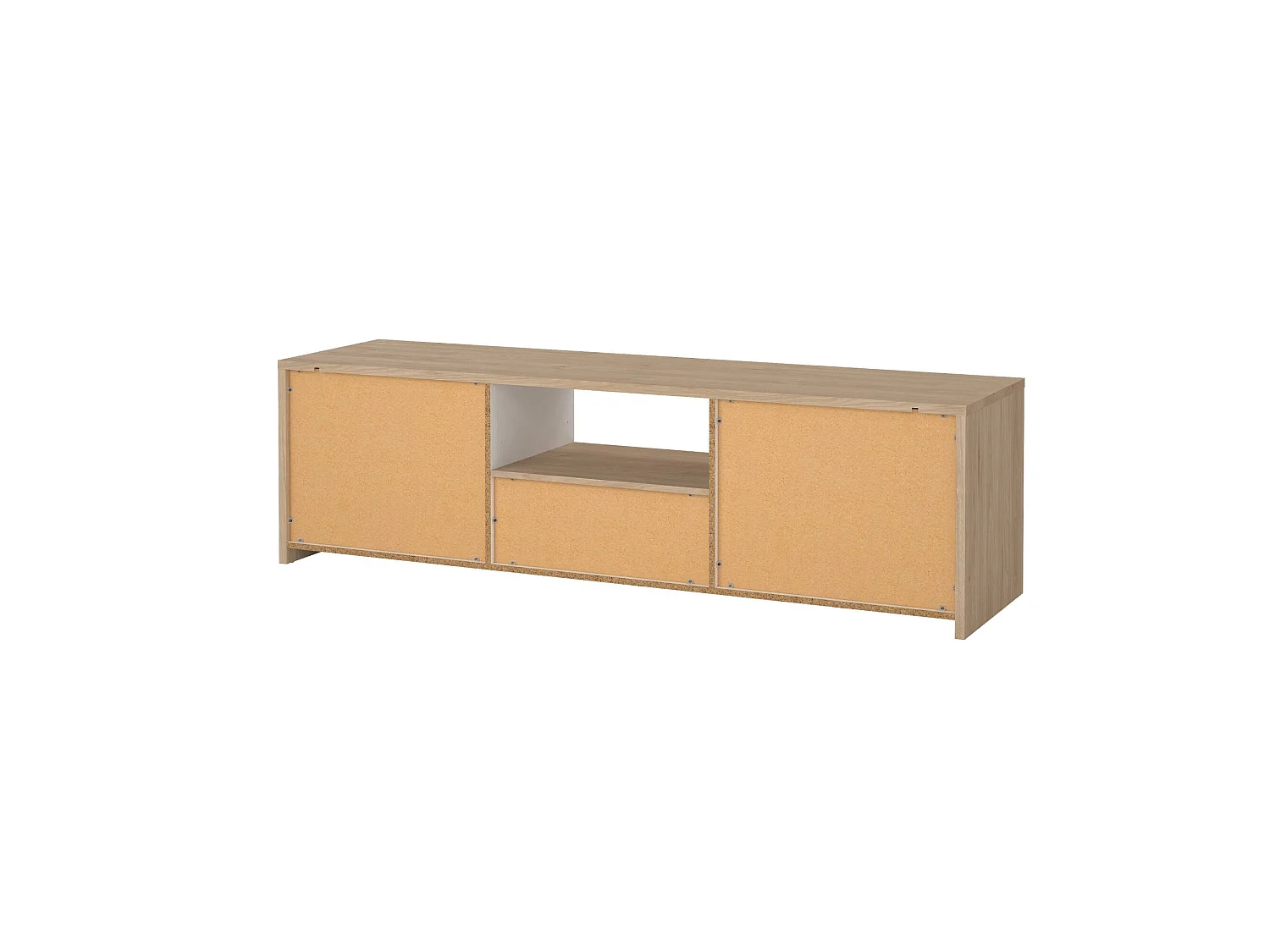 Móvel TV Dtessior, Aparador sala, Armário baixo para TV, Base de parede equipada, 179x48 h52 cm, Carvalho e Branco