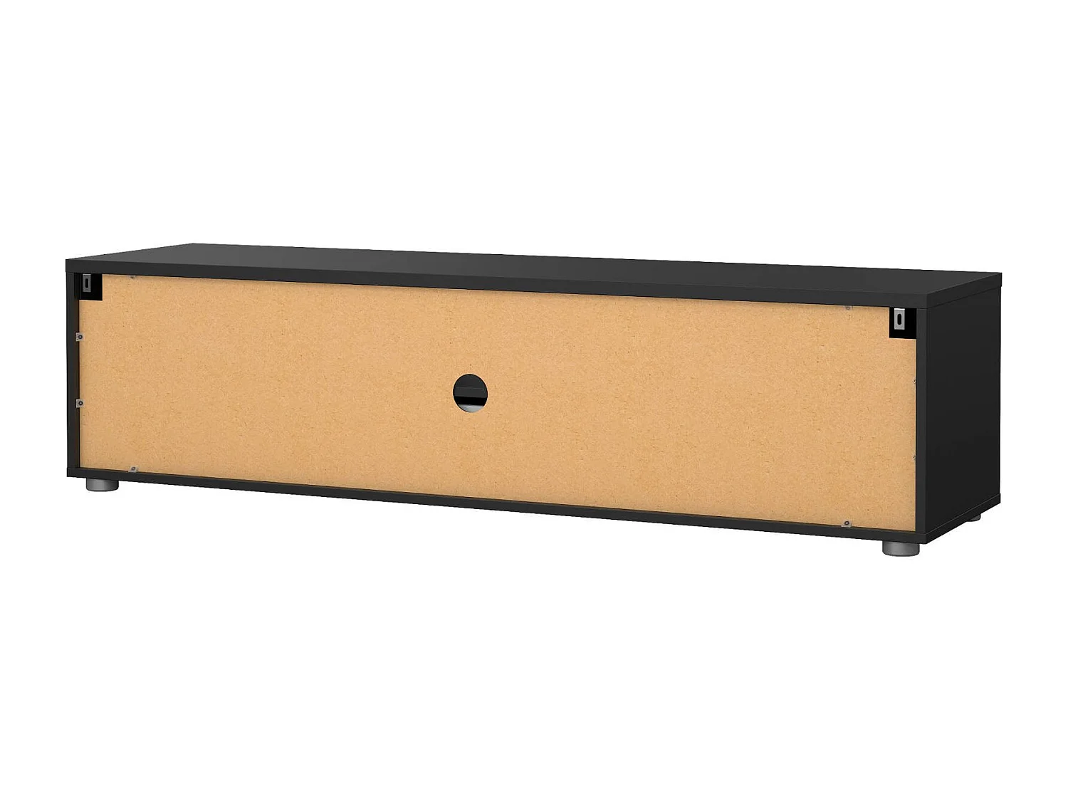 Dthorsb TV-meubel, Woonkamerdressoir, Lage tv-kast, Voorzien van wandbasis, 147x40 h38 cm, Zwart