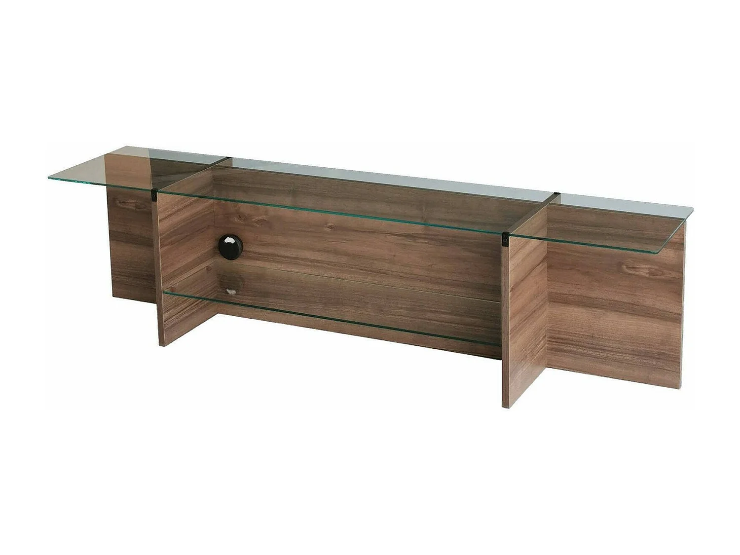 Mobile Porta tv Bellano, 2 Ripiani, 35x158x40h cm Marrone Noce