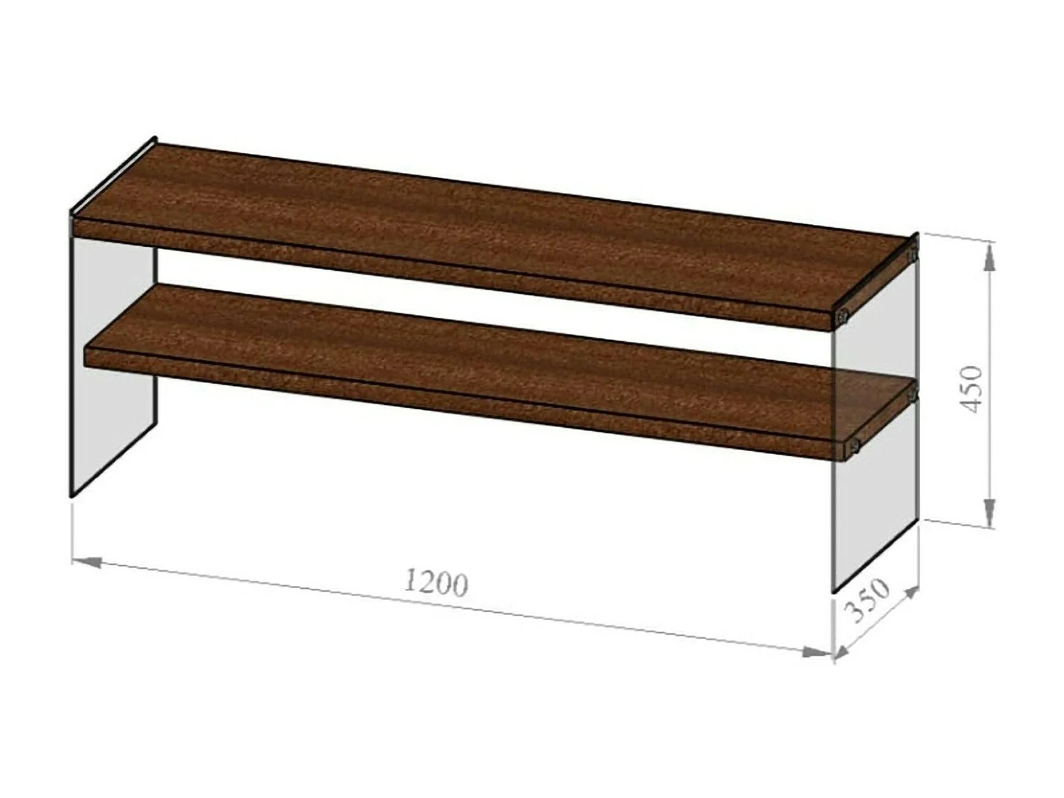 Fernsehschrank Dpianc, Ständer für Wohnzimmerfernseher, Niedriges Wohnzimmer-Sideboard, TV-Ständerbasis, 120x35h45 cm, Nussbaum