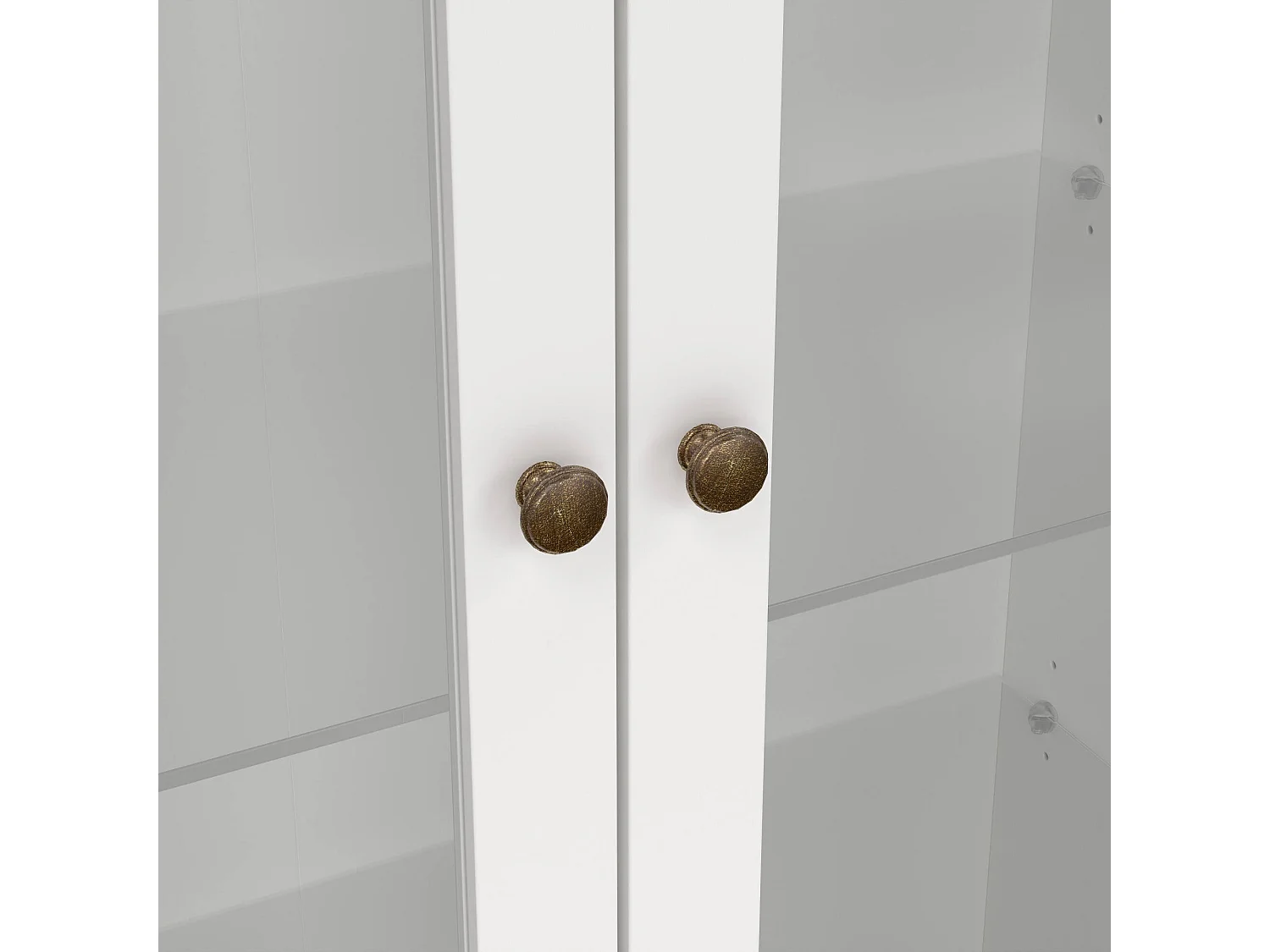 Dvatt vitrinekast, Vitrinekast, Multifunctionele vitrinekast, Woonkamerdressoir, 96x42 h201 cm, Wit