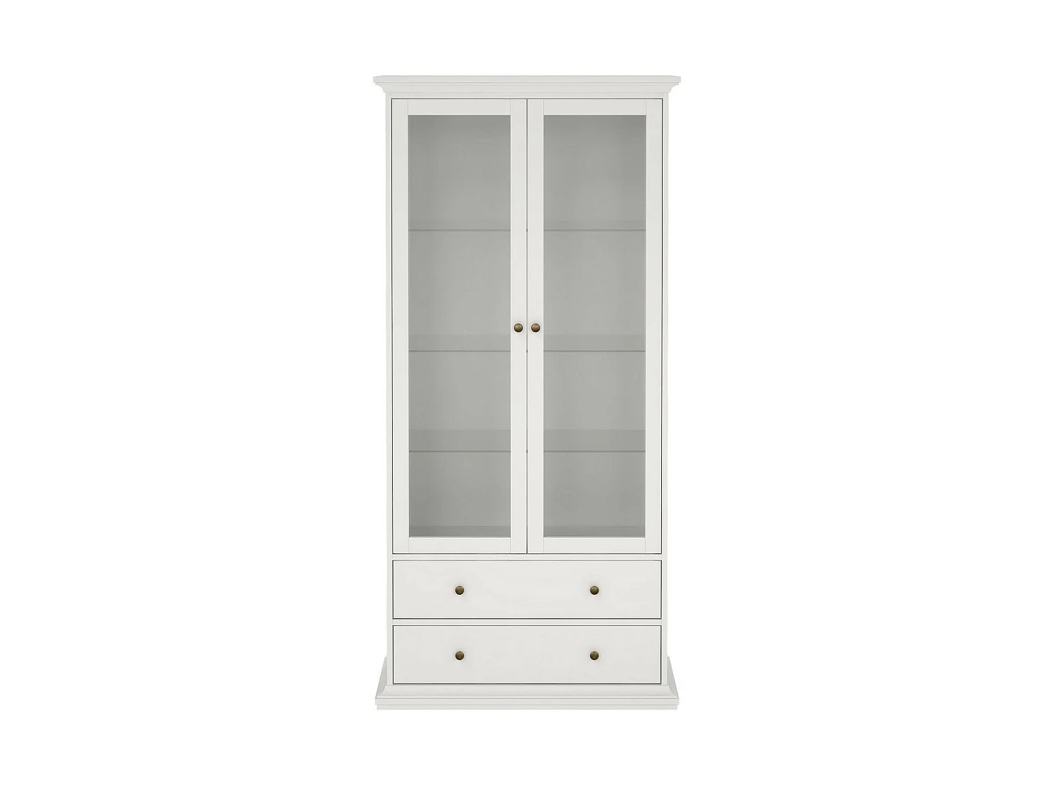 Vitrine Dvatt, Buffet d'exposition, Vitrine polyvalente, Buffet de salon, 96x42 h201 cm, Blanc