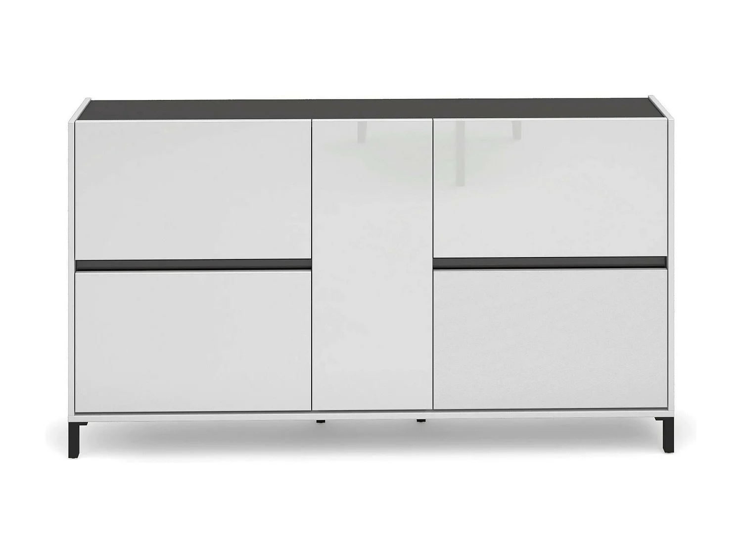 ScarpierIn Darnautovi, schoenenrek, multifunctionele entree, schoenenmeubel, Made in Italy, 169x25h94 cm, glanzend wit