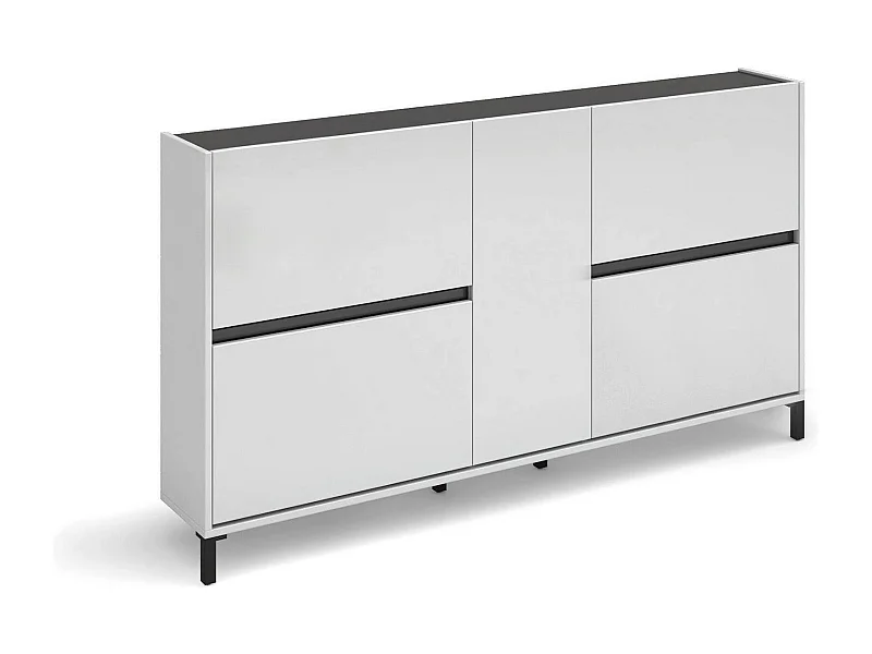 Scarpiera Madi, un Ripiano Made in Italy, 25x169x94h cm Bianco Lucido, Mobile Portascarpe