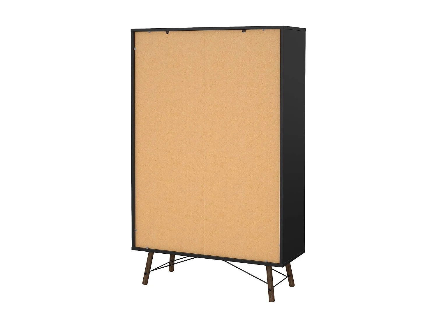 Vitrina Dvell, Aparador expositor, Vitrina multiusos, Aparador sala, 102x40 h162 cm, Preto e Nogueira
