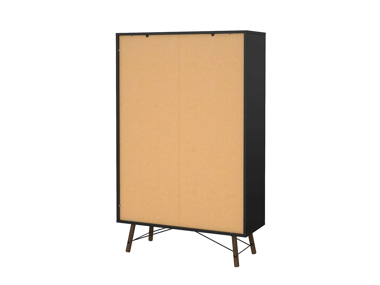Vitrine Dvell, Buffet d'exposition, Vitrine polyvalente, Buffet de salon, 102x40 h162 cm, Noir et Noyer