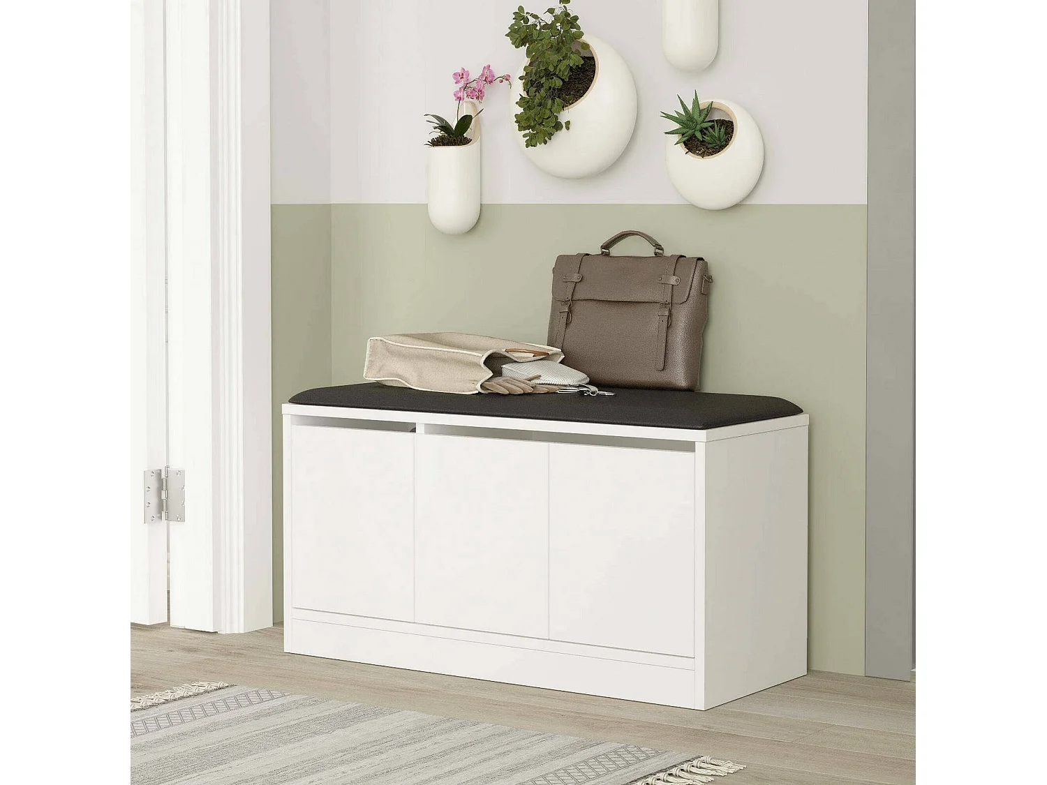 Schuhschrank Dpirrell, Schuhregal, Mehrzweck-Eingangsgarderobe, Möbel für Schuhe, 90x36h46 cm, WeiÃŸ