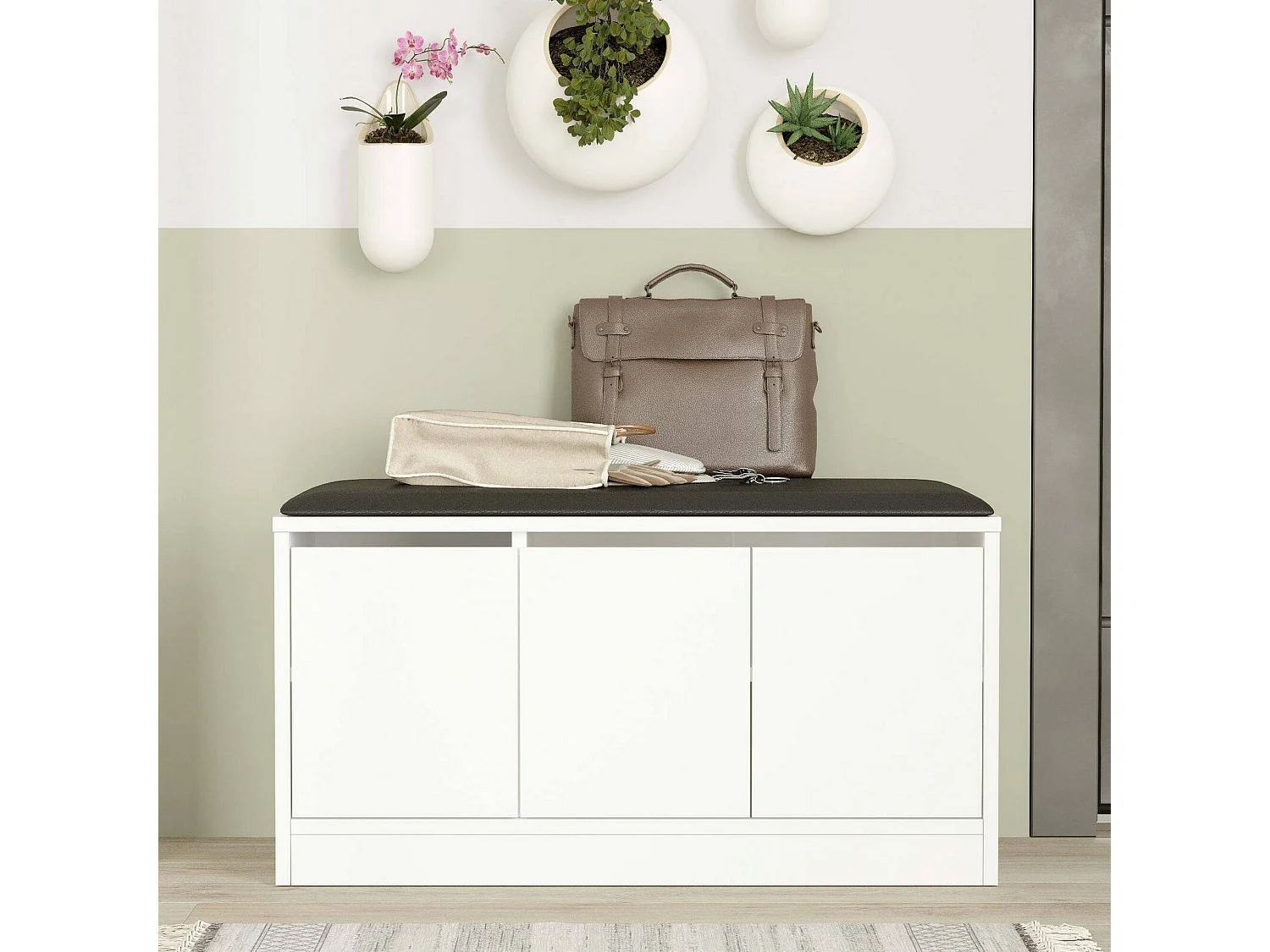 Schuhschrank Dpirrell, Schuhregal, Mehrzweck-Eingangsgarderobe, Möbel für Schuhe, 90x36h46 cm, WeiÃŸ