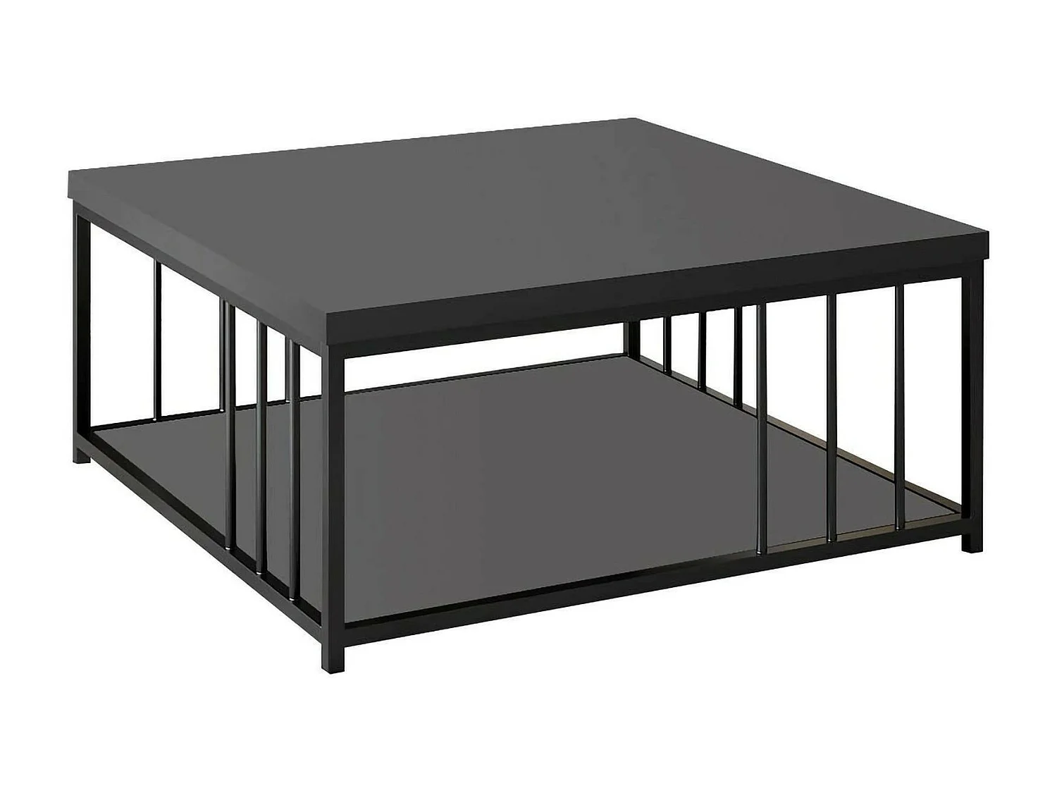 Tavolino da Salotto Ankaa, Portariviste, 90x90x40h cm Nero