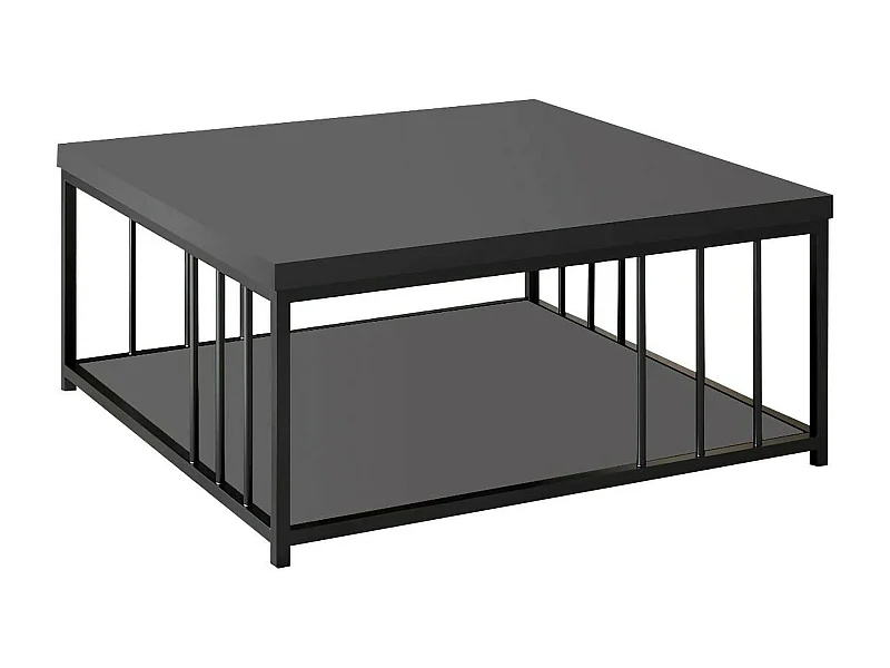 Tavolino da Salotto Ankaa, Portariviste, 90x90x40h cm Nero