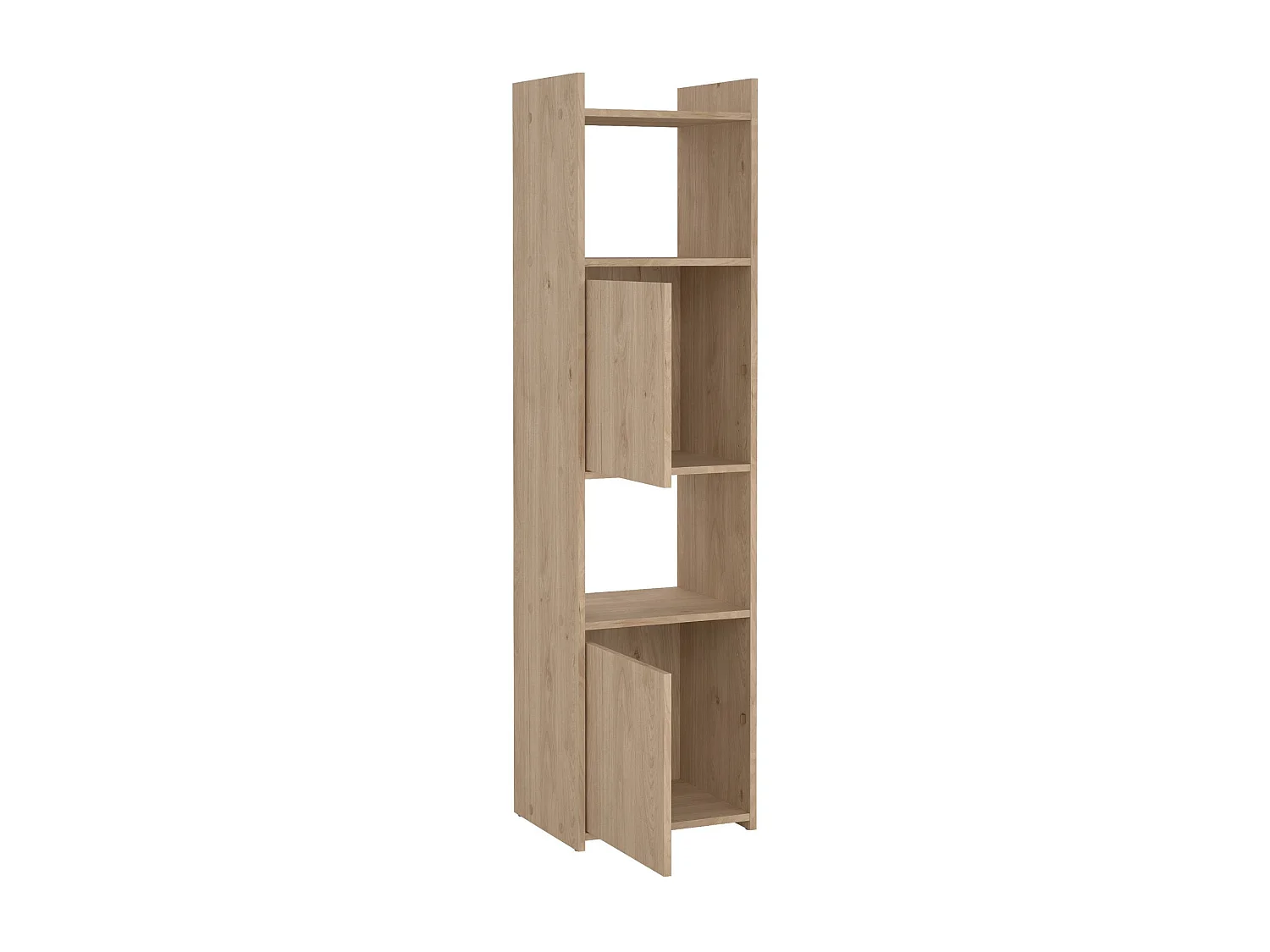 Bibliothèque Dricn, Etagère de bureau, Porte-livre mobile, Librairie, 40x34 h155 cm, Chêne clair