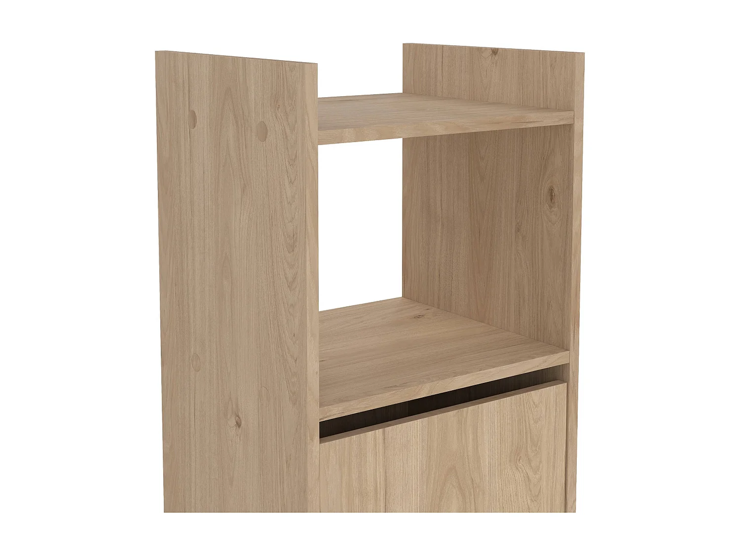 Bibliothèque Dricn, Etagère de bureau, Porte-livre mobile, Librairie, 40x34 h155 cm, Chêne clair