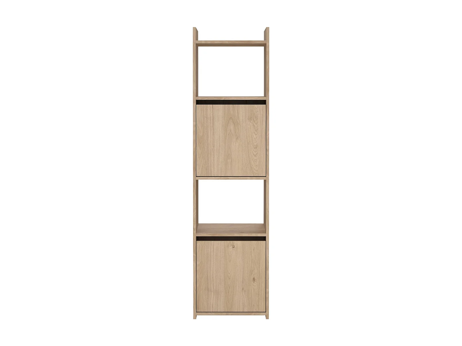 Bibliothèque Dricn, Etagère de bureau, Porte-livre mobile, Librairie, 40x34 h155 cm, Chêne clair