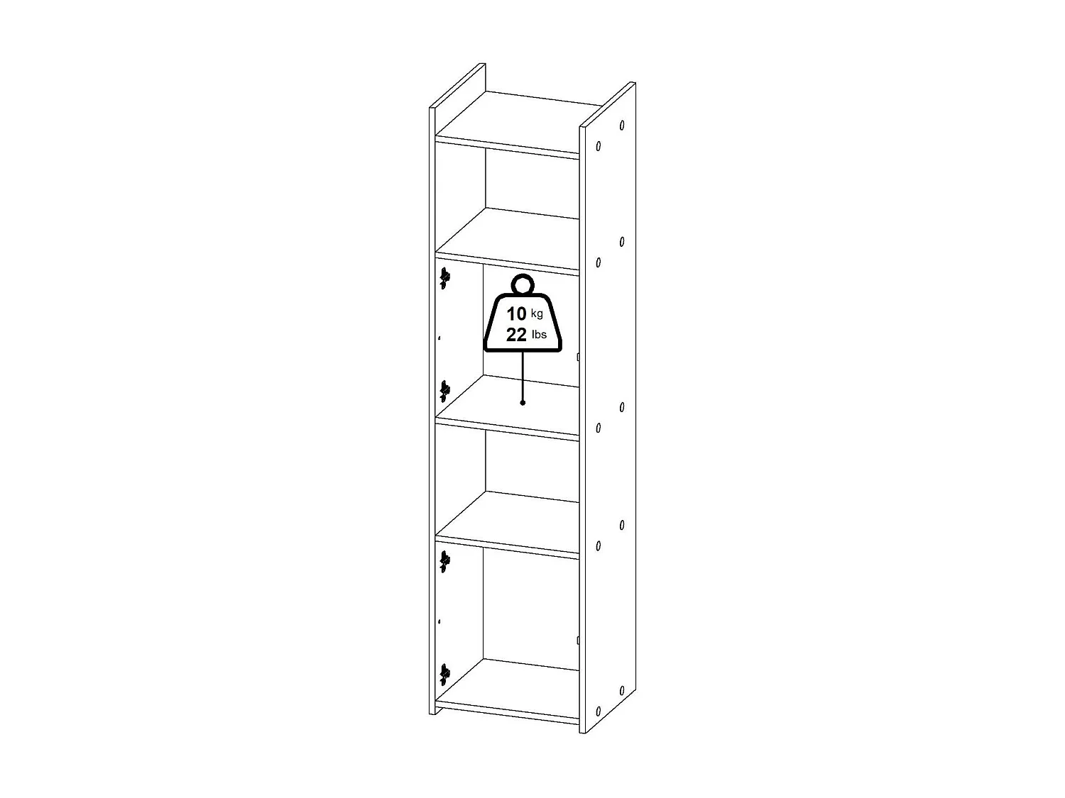 Bibliothèque Dricn, Etagère de bureau, Porte-livre mobile, Librairie, 40x34 h155 cm, Chêne clair