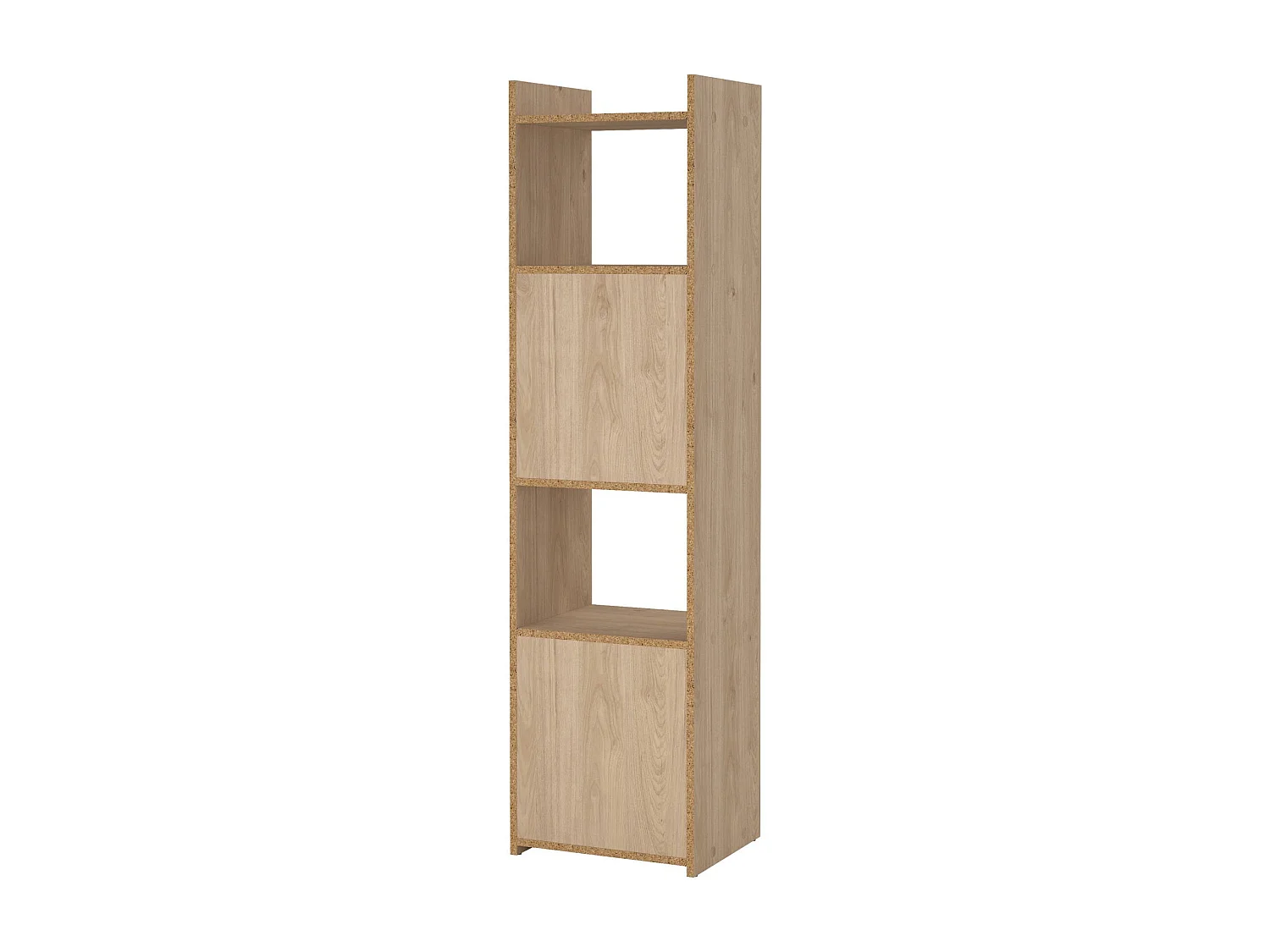 Bibliothèque Dricn, Etagère de bureau, Porte-livre mobile, Librairie, 40x34 h155 cm, Chêne clair