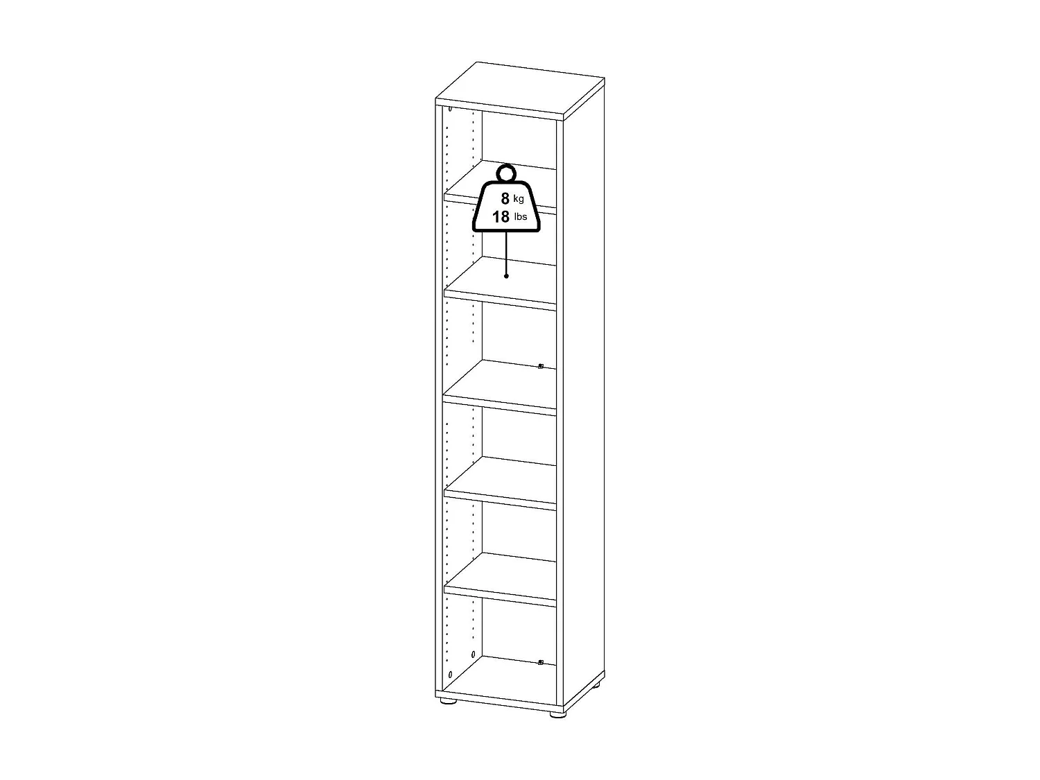 Bibliothèque Dtern, Etagère de bureau, Porte-livre mobile, Librairie, 47x40 h222 cm, Blanc