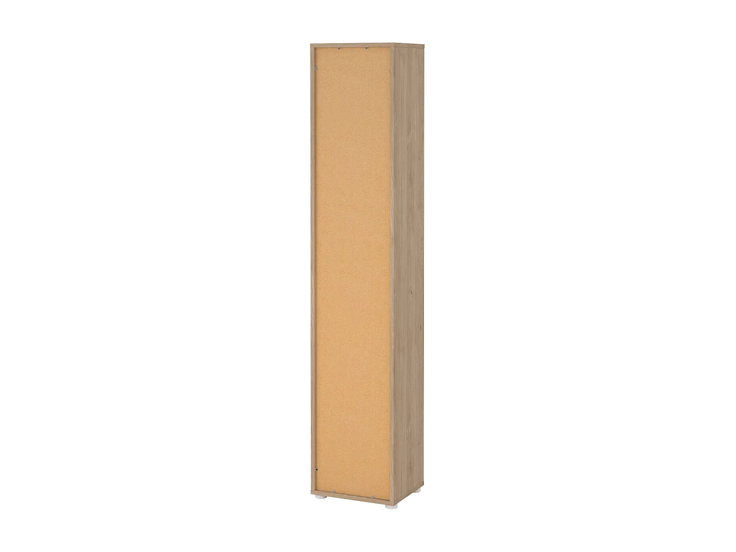 Bibliothèque Dtedesc, Etagère de bureau, Porte-livre mobile, Librairie, 41x34 h205 cm, Chêne clair et Blanc