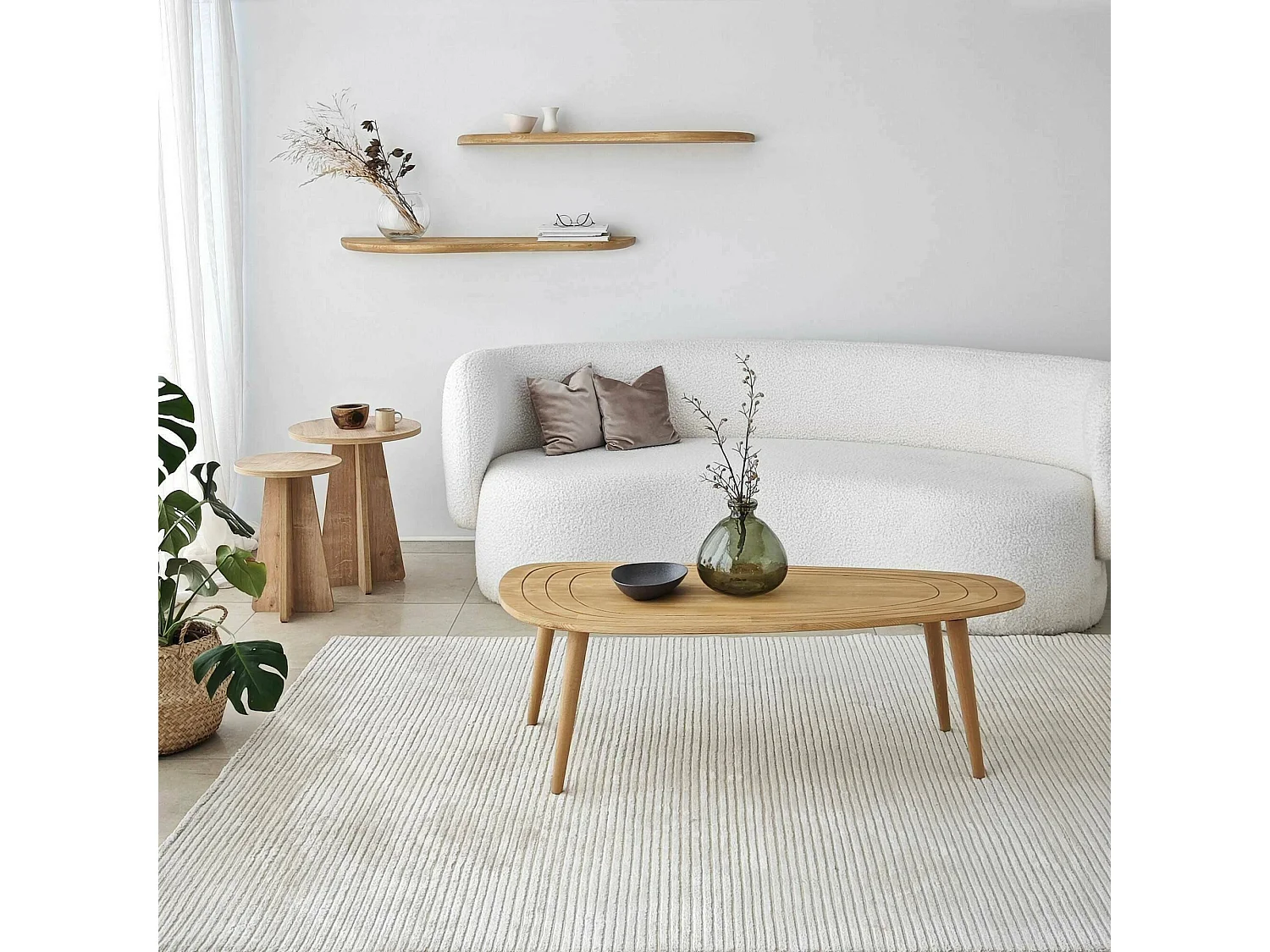 Étagère murale Alnila, Étagère, Tablette murale, Rayonnage polyvalent, 100x25h3 cm, Chêne