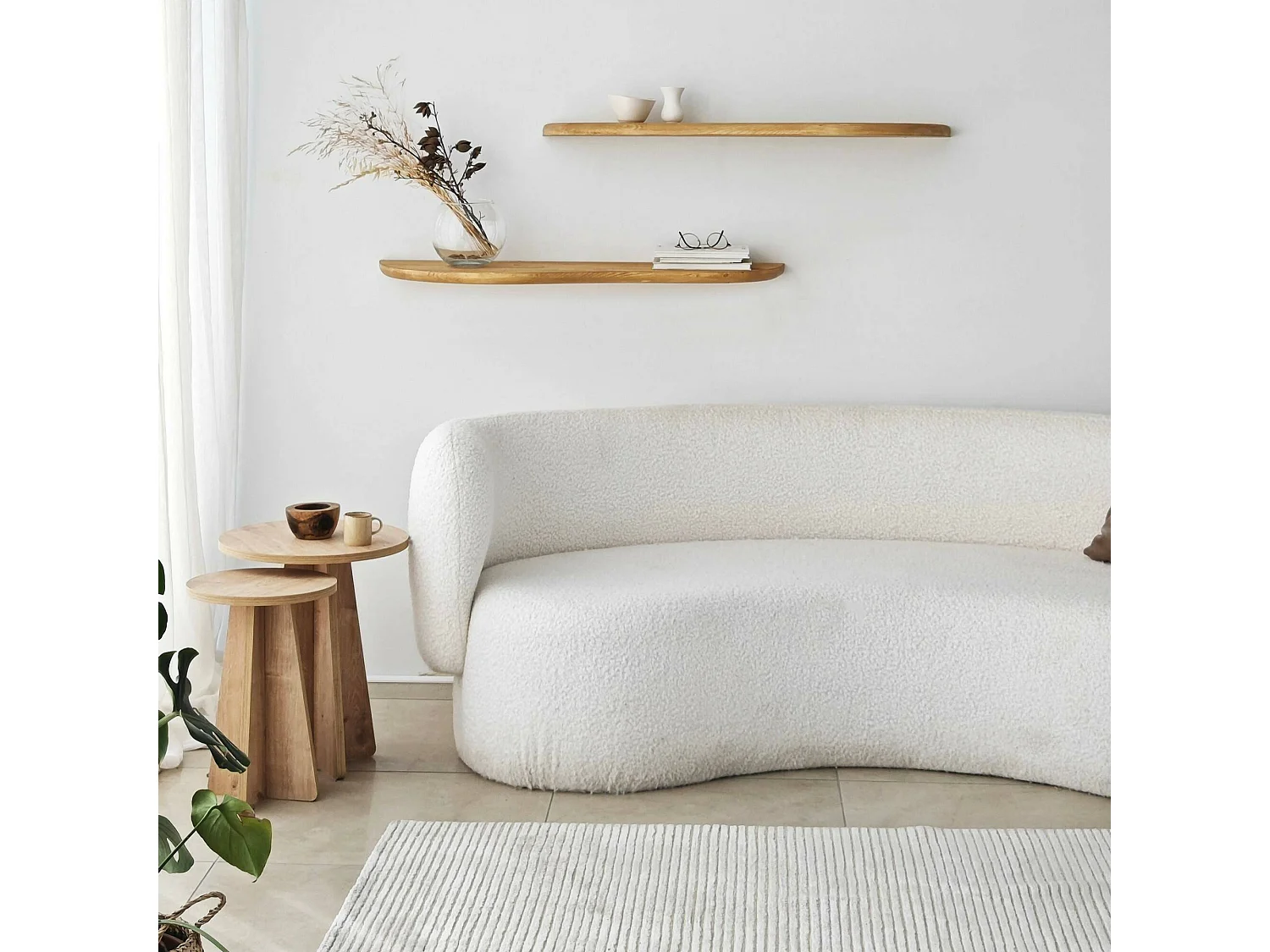 Étagère murale Alnila, Étagère, Tablette murale, Rayonnage polyvalent, 100x25h3 cm, Chêne