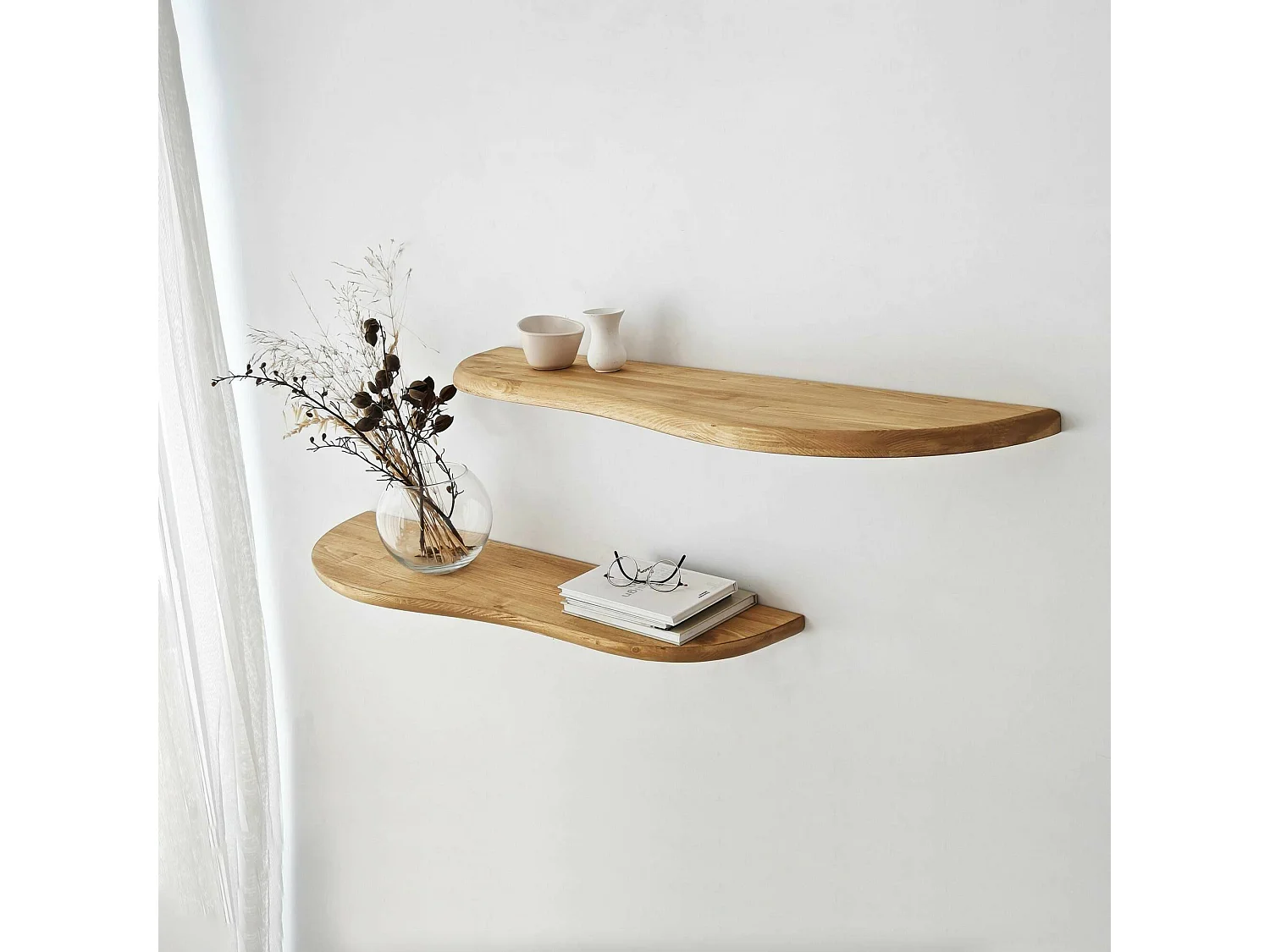 Étagère murale Alnila, Étagère, Tablette murale, Rayonnage polyvalent, 100x25h3 cm, Chêne