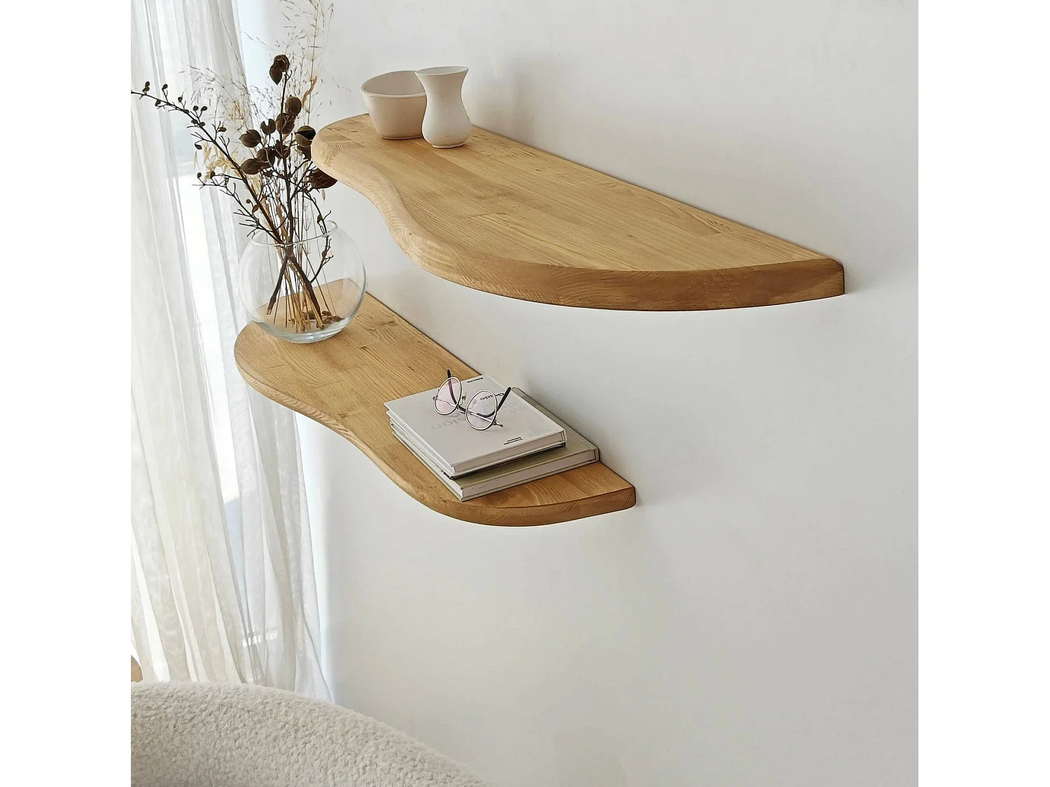 Estantería Dbrozovi, Estante, Estante de pared, Estanterías multiusos, 100x25h3 cm, Roble