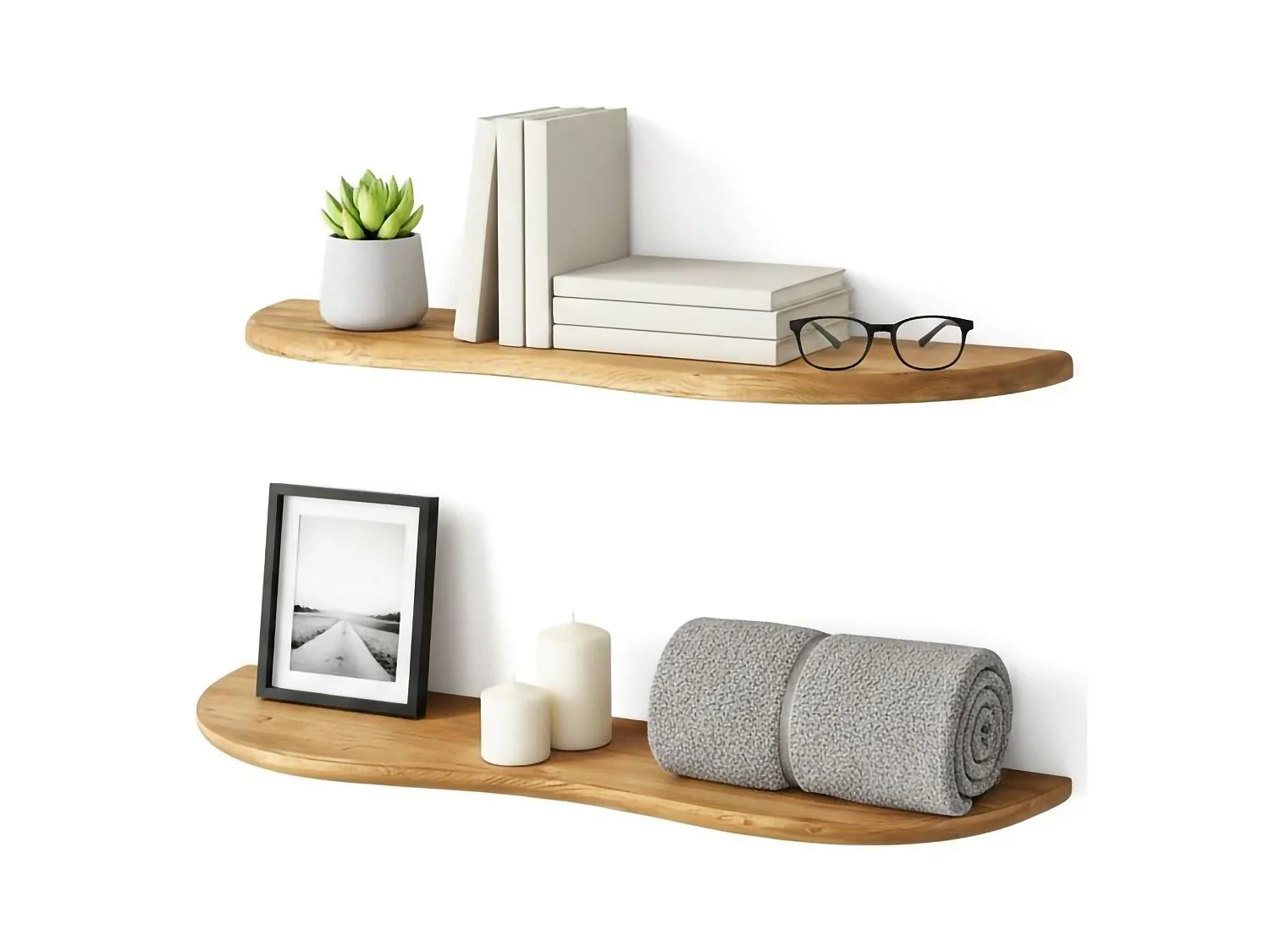 Étagère murale Alnila, Étagère, Tablette murale, Rayonnage polyvalent, 100x25h3 cm, Chêne