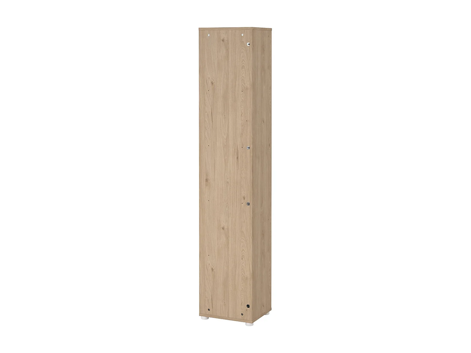Bibliothèque Dtalarin, Etagère de bureau, Porte-livre mobile, Librairie, 41x34 h205 cm, Chêne clair et Blanc