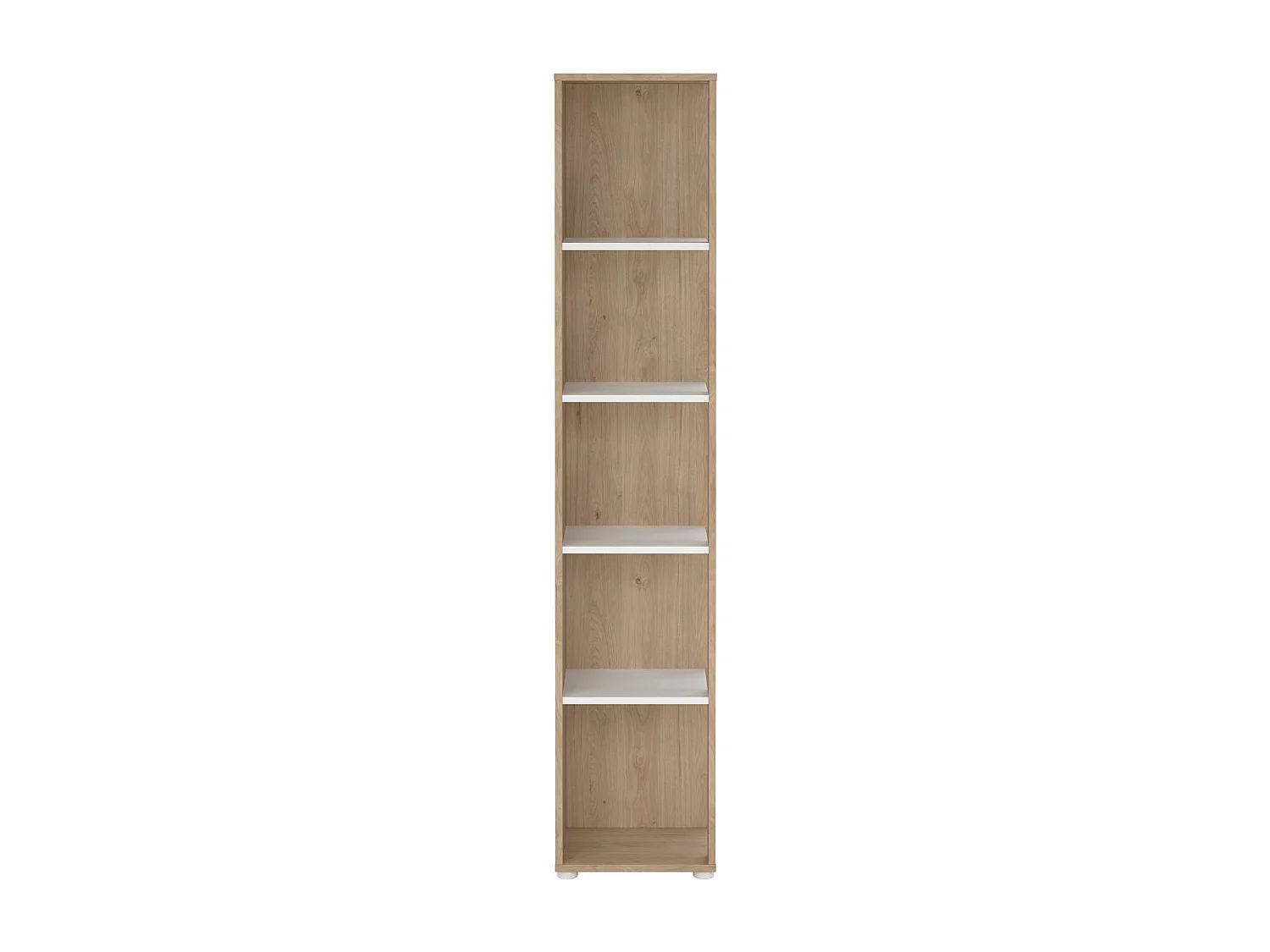 Bibliothèque Dtalarin, Etagère de bureau, Porte-livre mobile, Librairie, 41x34 h205 cm, Chêne clair et Blanc