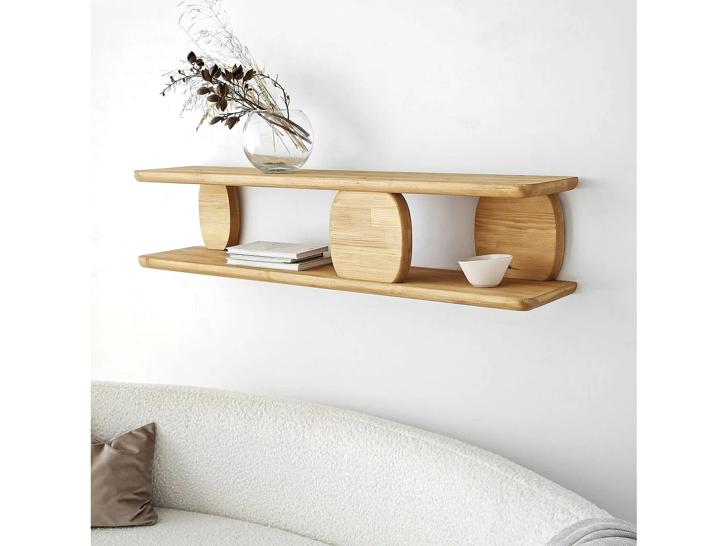 Étagère murale Orionia, Étagère, Tablette murale, Rayonnage polyvalent, 120x24h30 cm, Chêne