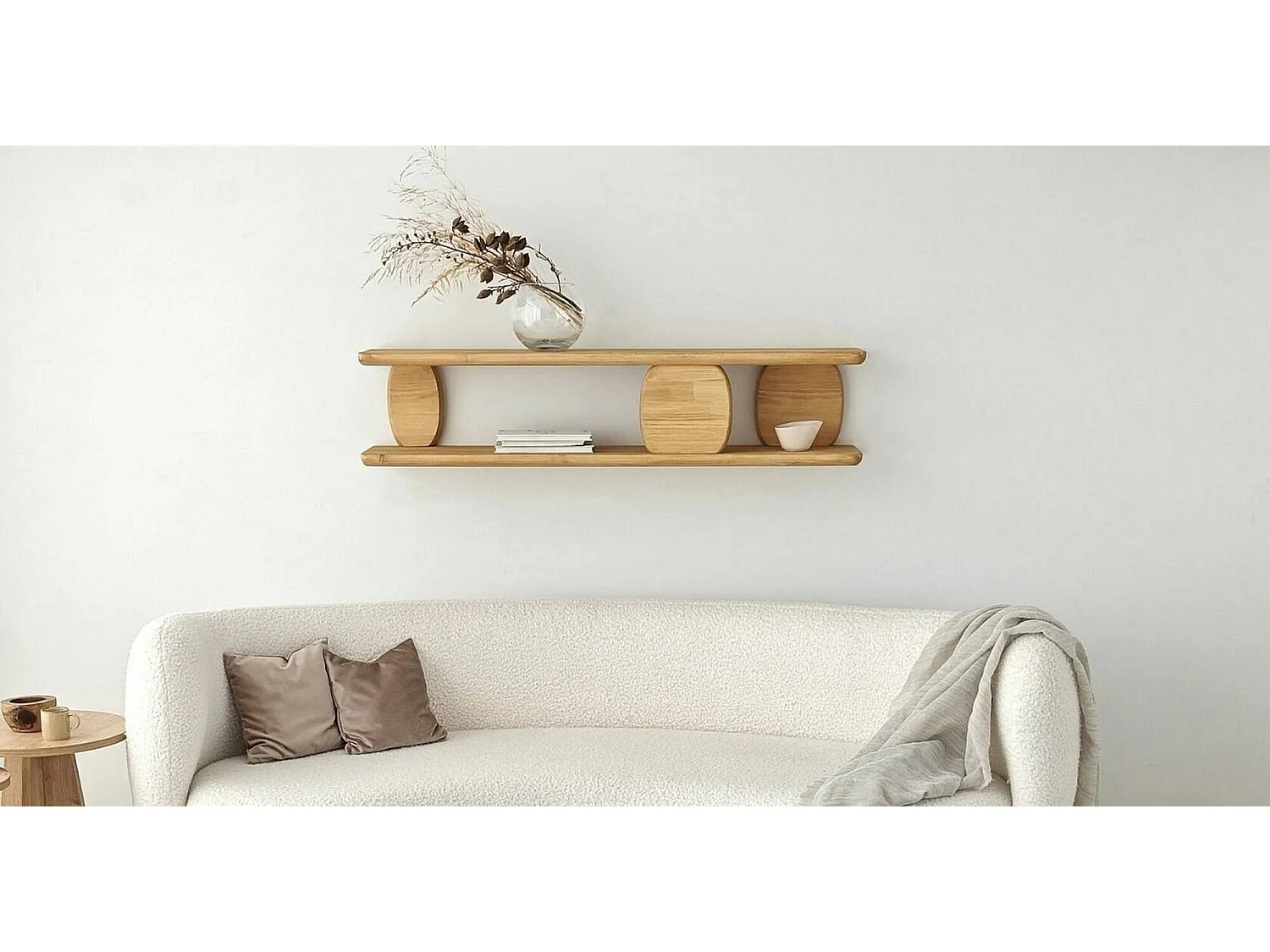 Étagère murale Orionia, Étagère, Tablette murale, Rayonnage polyvalent, 120x24h30 cm, Chêne