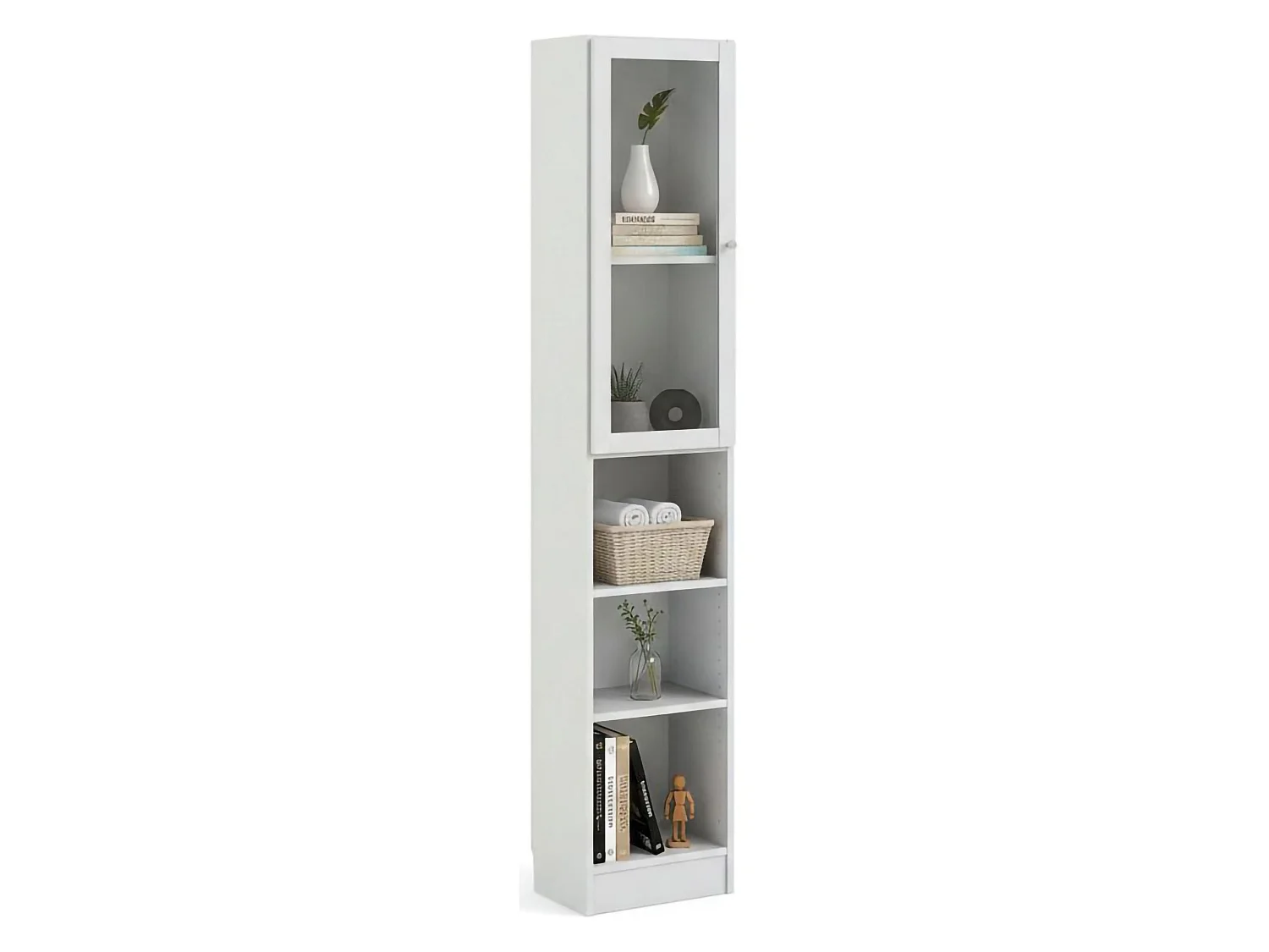 Dsitu boekenkast, Kantoorplank, Boekenkast, Bibliotheek, 41x28 h203 cm, Wit