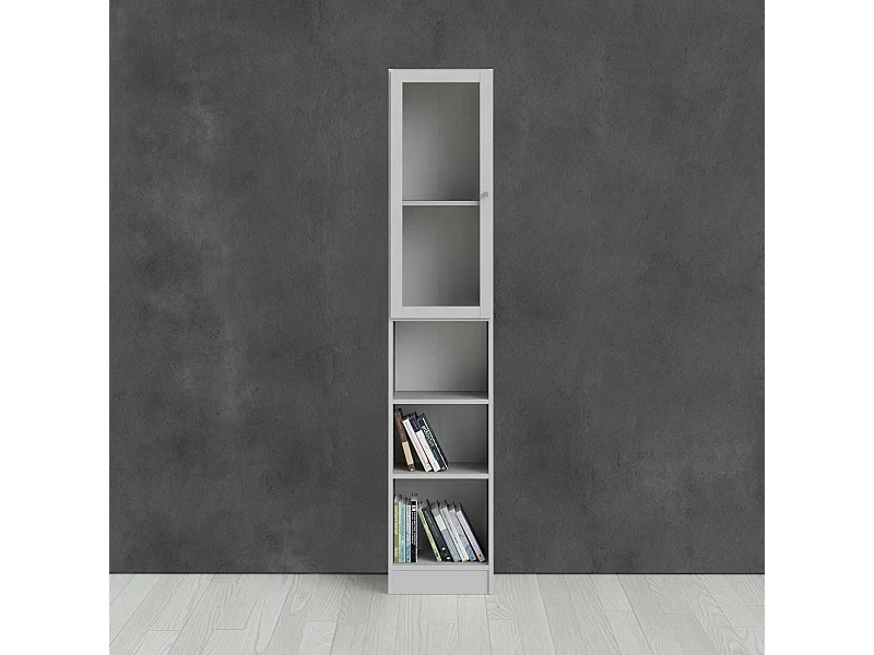 Dsitu boekenkast, Kantoorplank, Boekenkast, Bibliotheek, 41x28 h203 cm, Wit