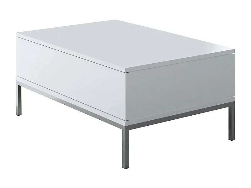 Dank je!Dfiamozz Woonkamer Flyout, Salontafel, Sofa Review Rack, Woonkamer Plank, 90x60h40 cm, Wit en Zilver