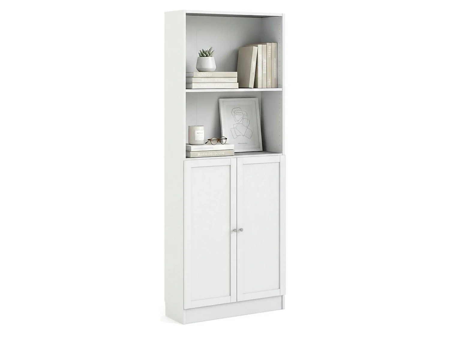 Dsoffrid boekenkast, Kantoorplank, Boekenkast, Bibliotheek, 79x28 h203 cm, Wit