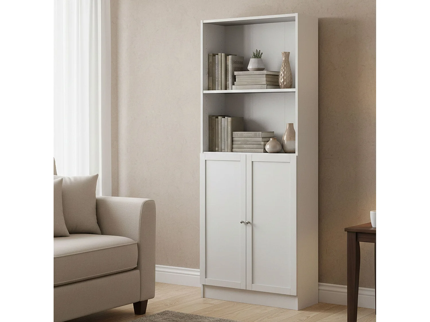 Dsoffrid boekenkast, Kantoorplank, Boekenkast, Bibliotheek, 79x28 h203 cm, Wit