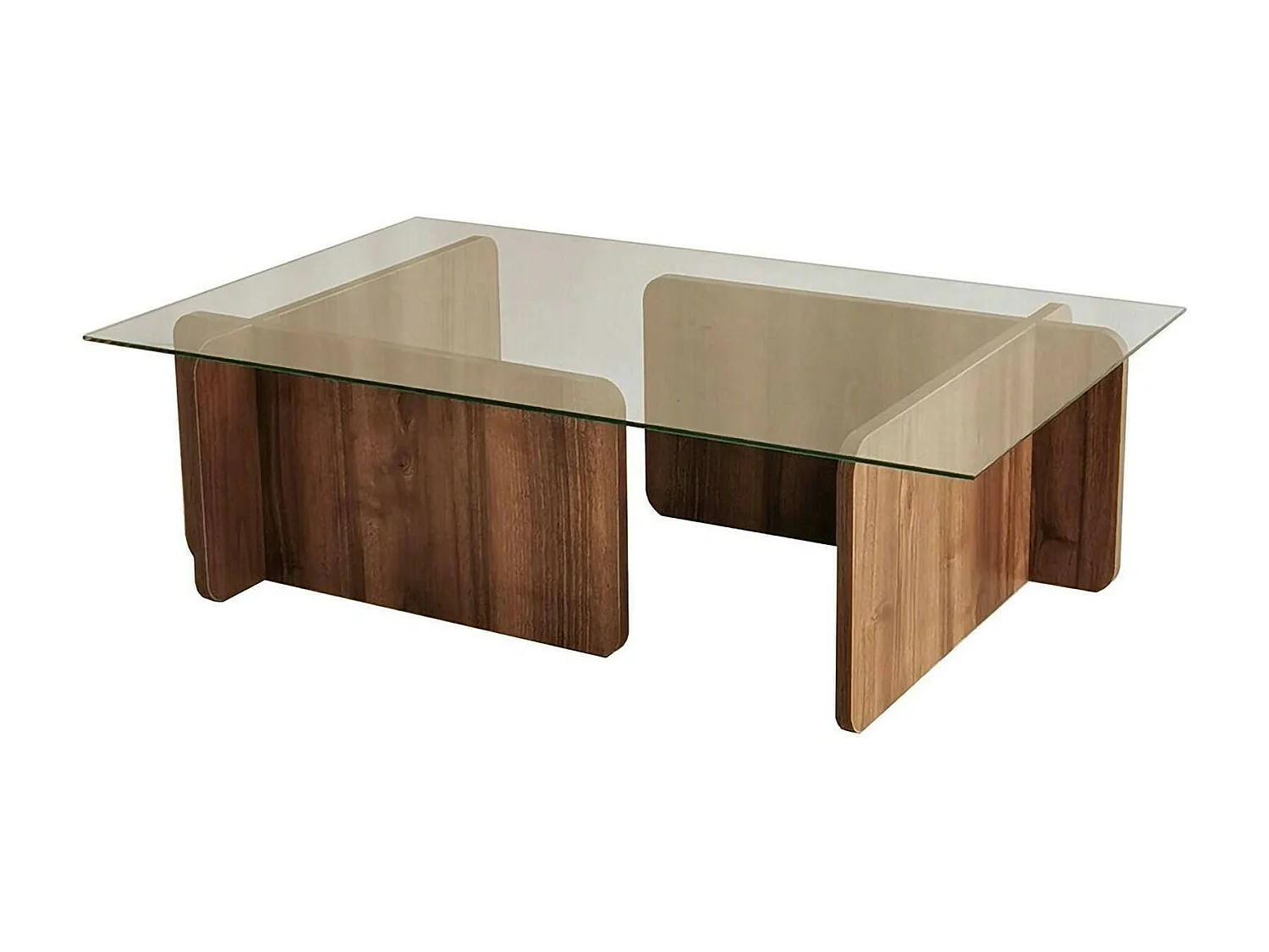 Table basse Teti, porte-revues, 105x65x40h cm, marron noyer, forme rectangulaire, nuance de couleur, structure noyer
