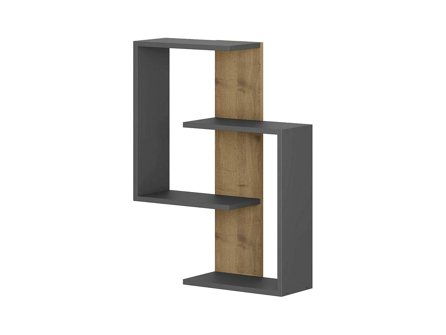 Dpiemont-plank, plank, wandplank, multifunctionele rekken, 64x22h85 cm, antraciet en eiken