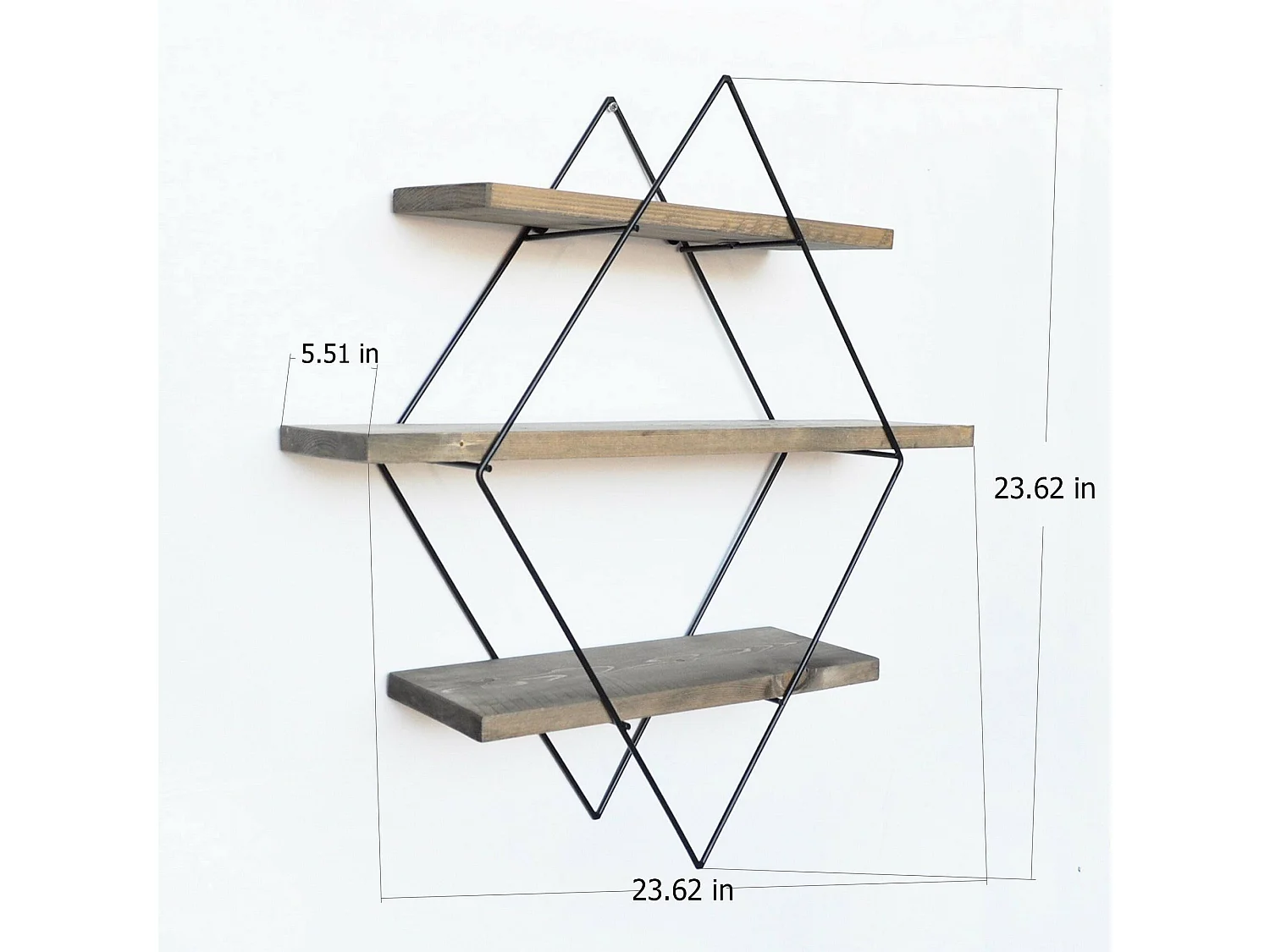 Dkovalenk plank, Plank, Wandplank, Multifunctionele planken, 60x14 h60 cm, Walnoot en Zwart