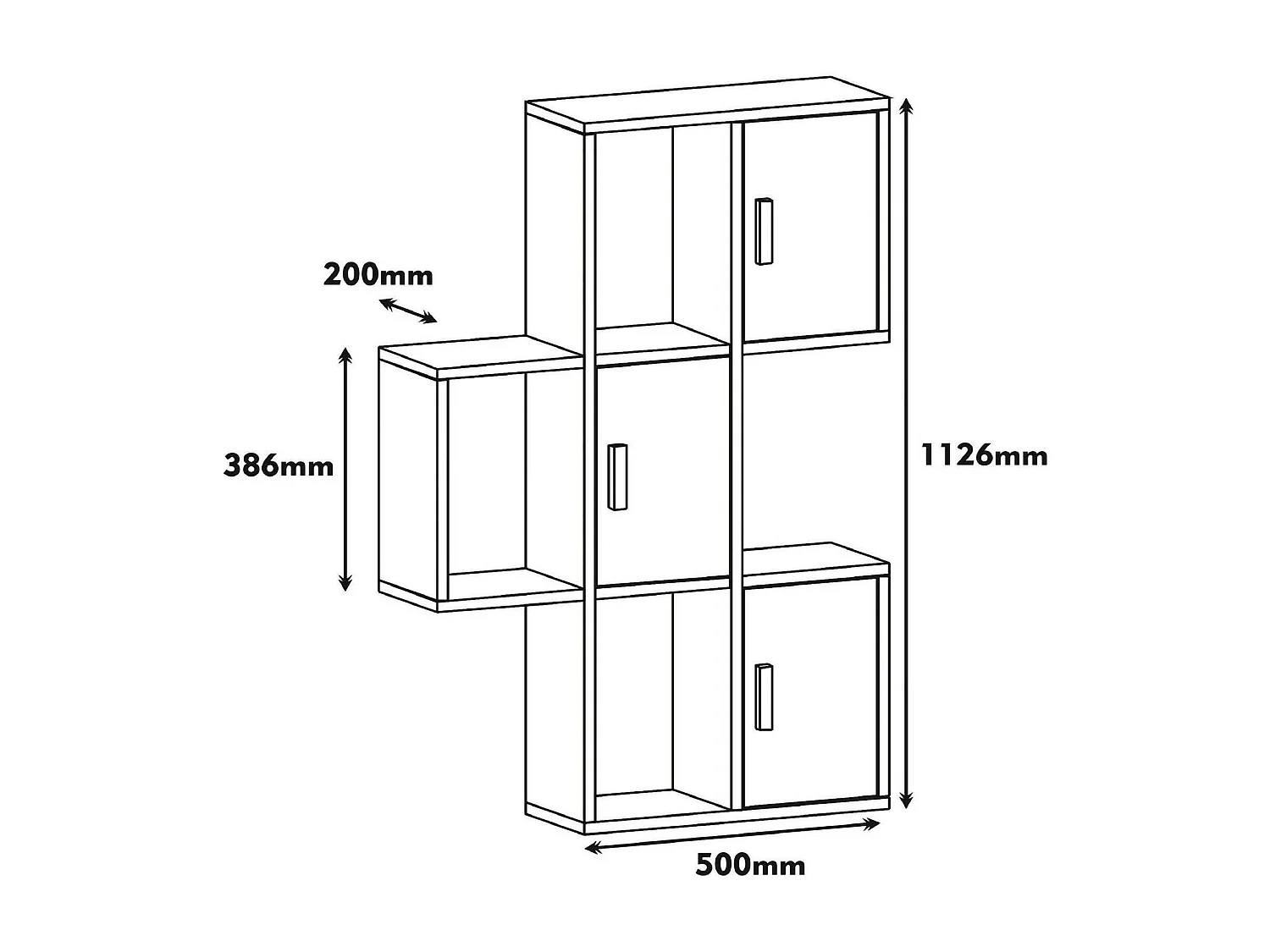 Dmoschin-schappen, ScaffAle, Wandplank, Multifunctionele rekken, 50x20h113 cm, Walnoot en Wit