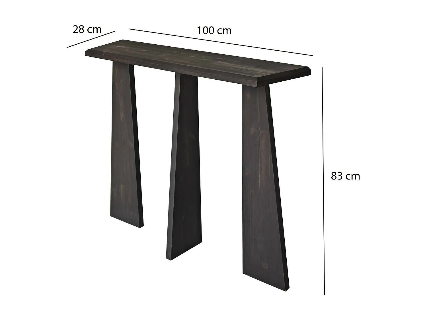 Consola Dflamign, Mesa multiusos, Gabinete de soporte, Escritorio de pasillo, 100x28 h83 cm, Antracita