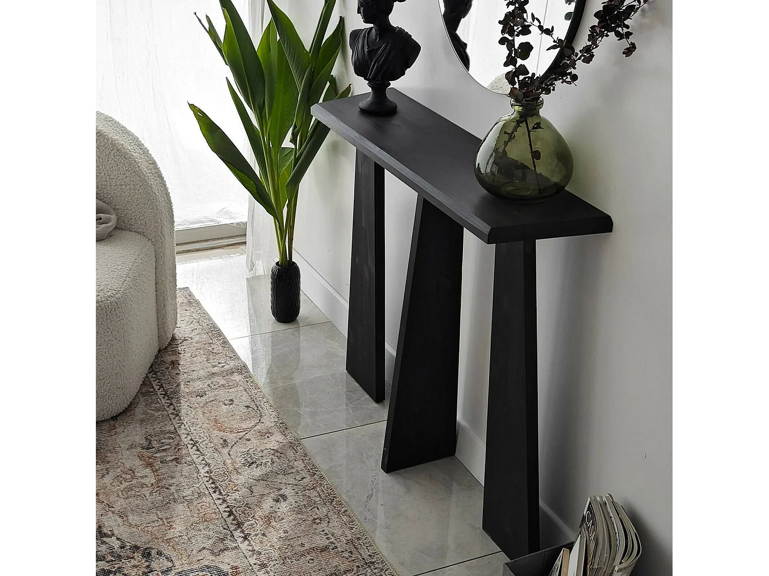 Console Arcturus, Table polyvalente, Armoire de rangement, Bureau du couloir, 100x28 h83 cm, Anthracite